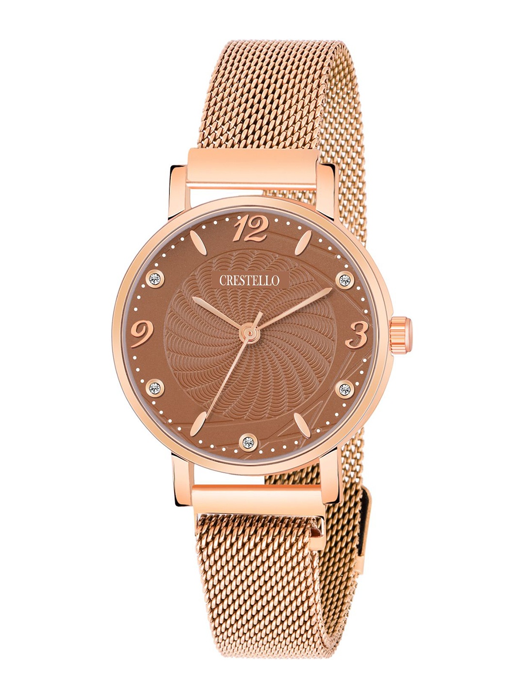 

CRESTELLO Women Dial & Straps Analogue Watch CR-RG146-BRW, Rose gold