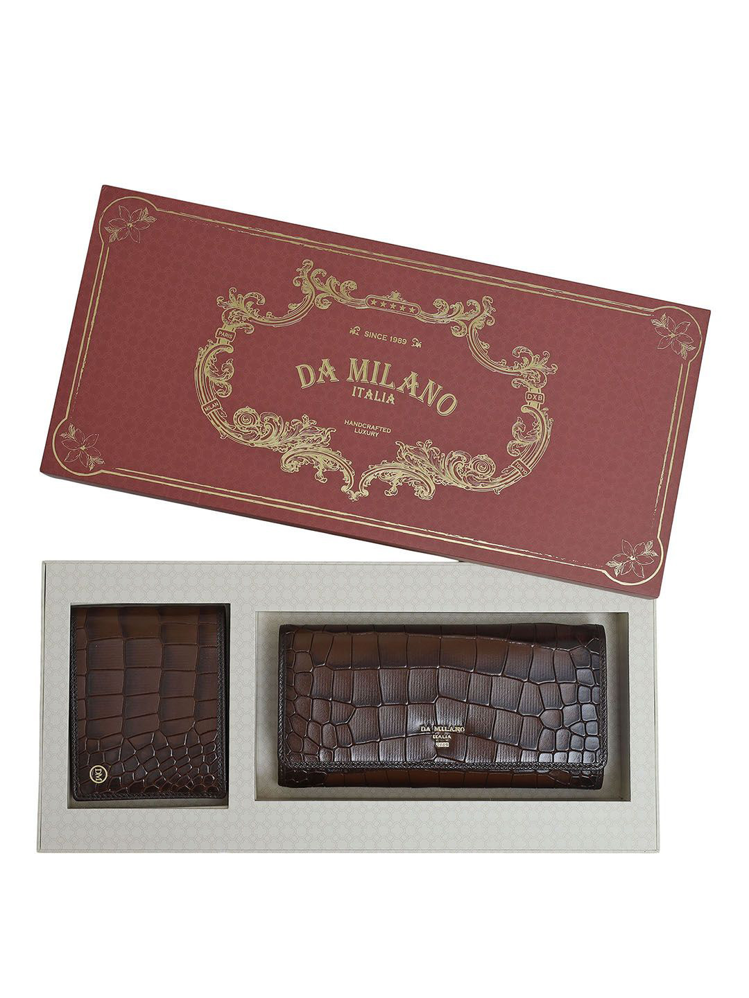 

Da Milano Unisex Accessory Gift Set of, Brown