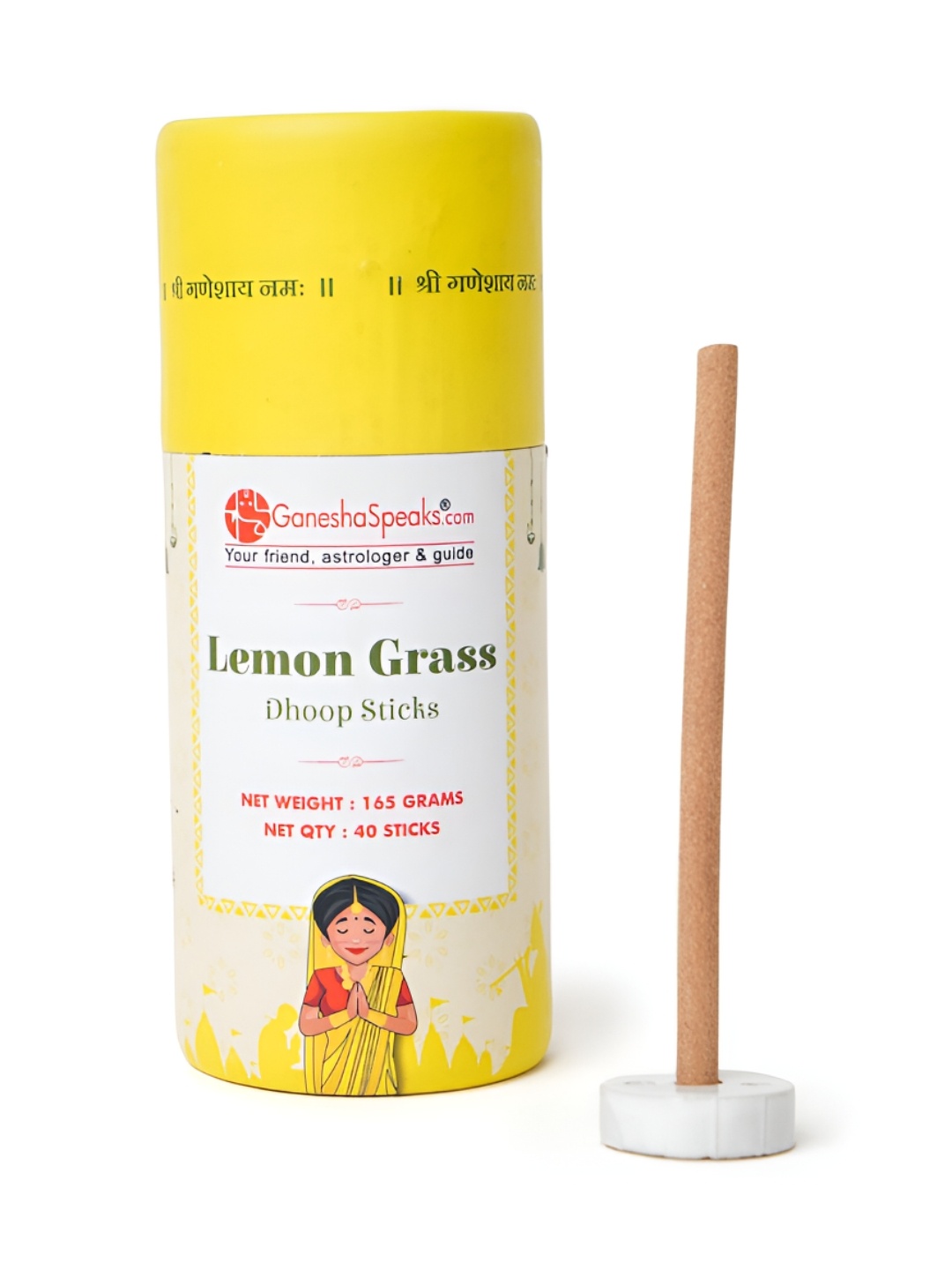 

GaneshaSpeaks Yellow Wood Lemongrass Dhoop Sticks, Brown