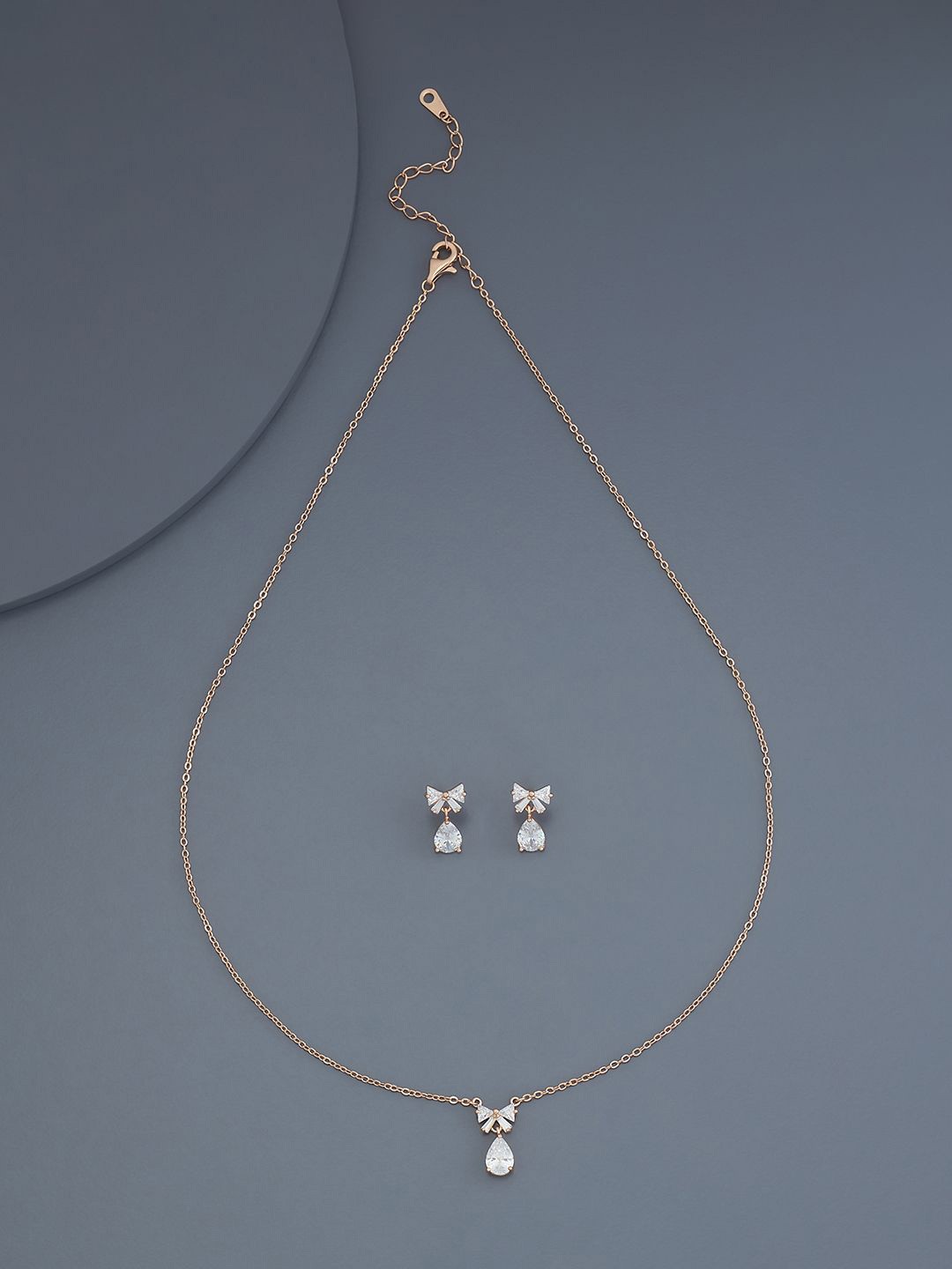 

Kushal's Fashion Jewellery Rose Gold-Plated Cubic Zirconia-Studded Jewellery Set