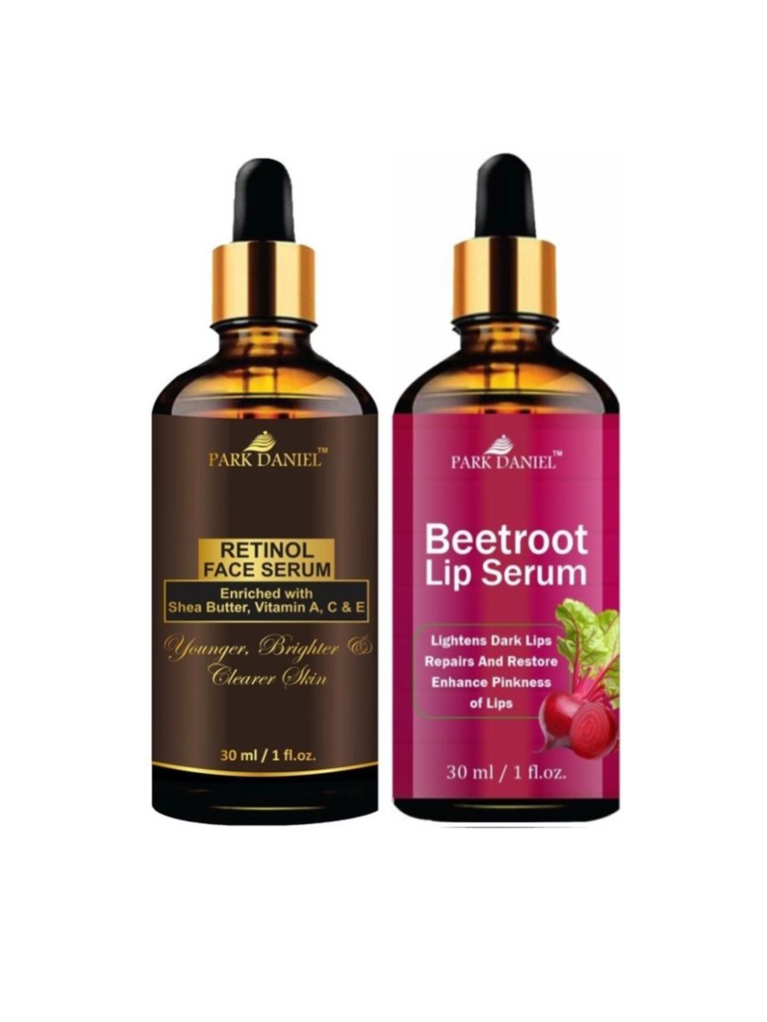 

Park Daniel Set Of 2 Retinol Face Serum With Beetroot Lip Serum - 30 ml Each, Multi