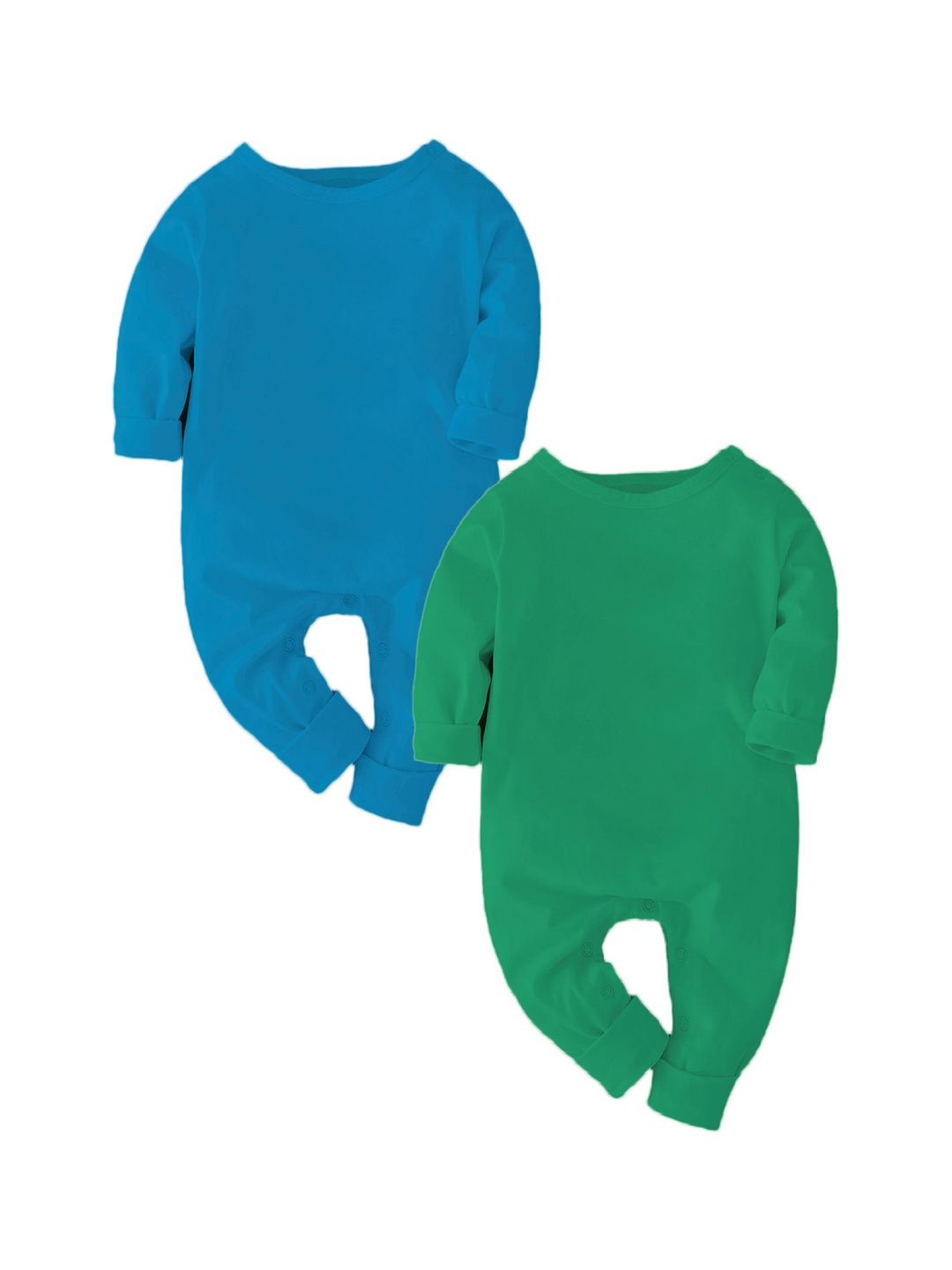 

Zeezeezoo Infants Pack Of 2 Pure Cotton Rompers, Blue