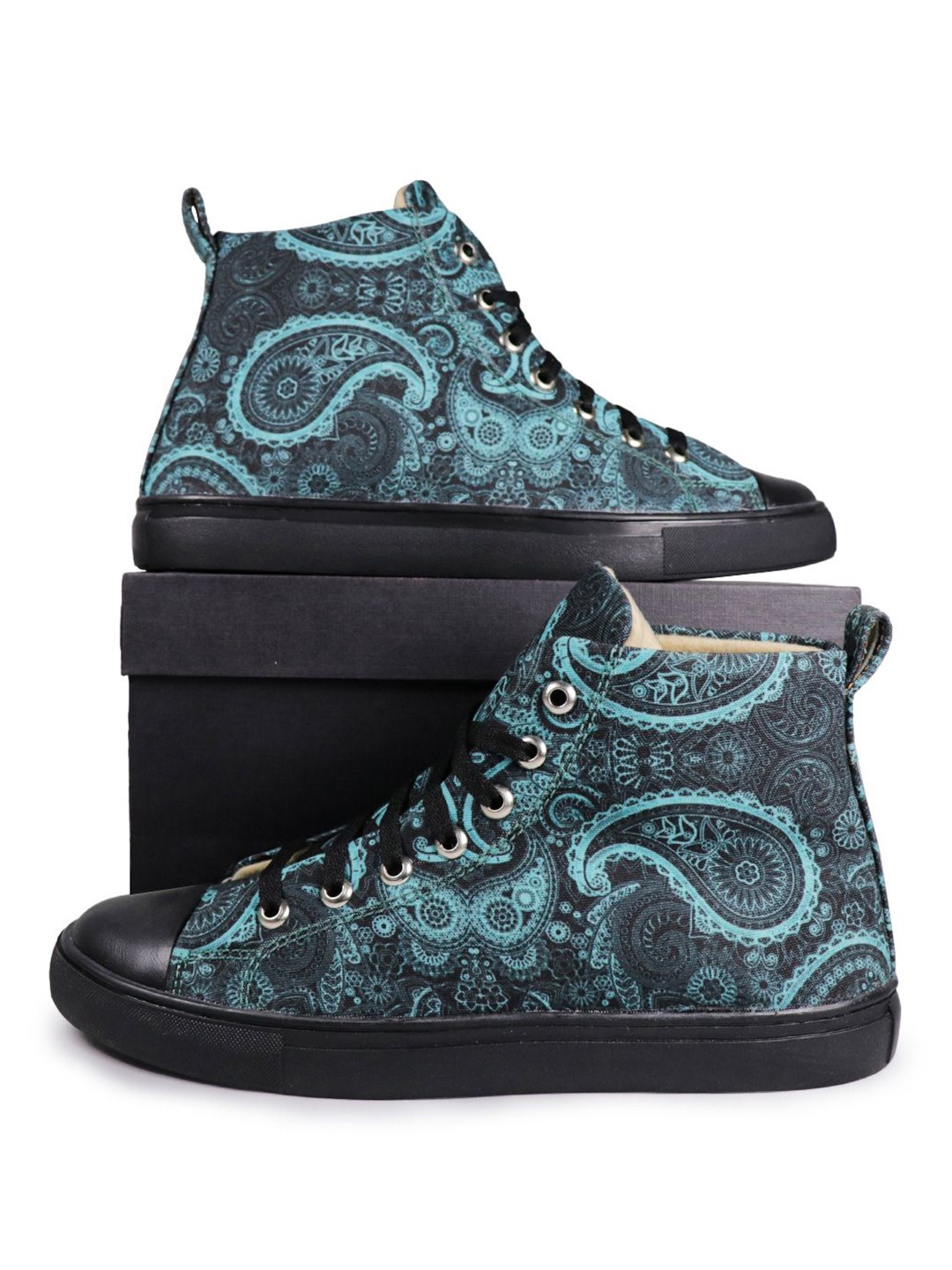 

KobSook Men Canvas High Ankle Casual Shoes, Blue