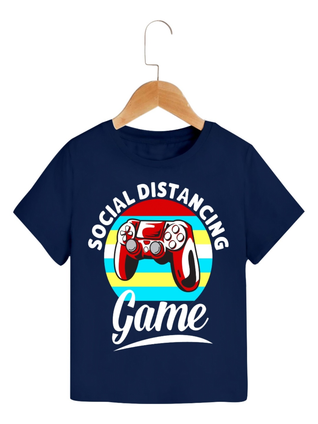 

Manlino Boys Typography Printed Round Neck Cotton T-shirt, Navy blue