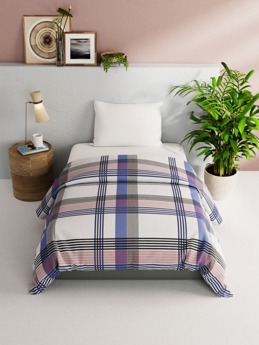 

BIANCA Victoria Red & Blue Checked Pure Cotton AC Room 150 GSM Single Bed Comforter