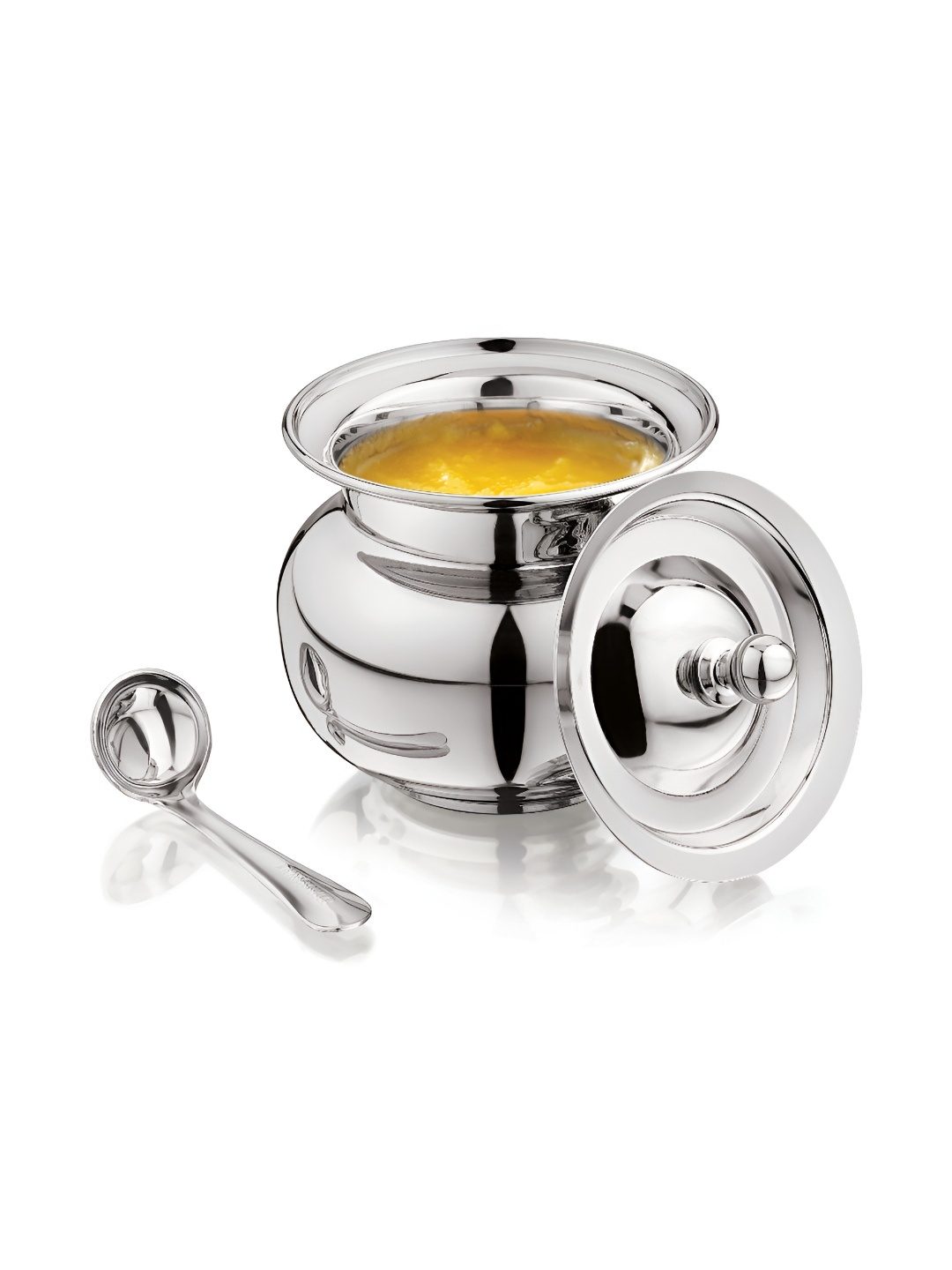

MUKTI Silver-Toned Stainless Steel Dishwasher Safe Canister Container 350ml
