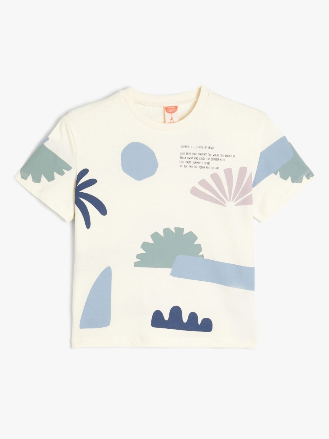

Koton Boys Graphic Printed Round Neck Cotton T-shirt, Cream