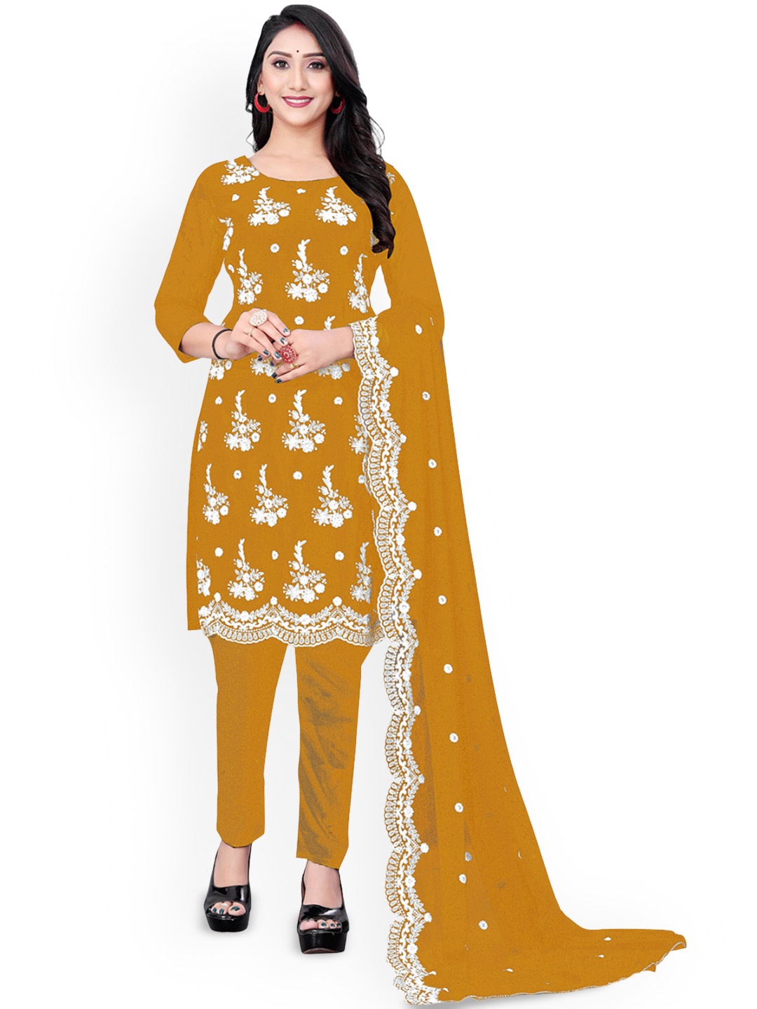 

Maroosh Ethnic Motifs Embroidered Unstitched Dress Material, Yellow