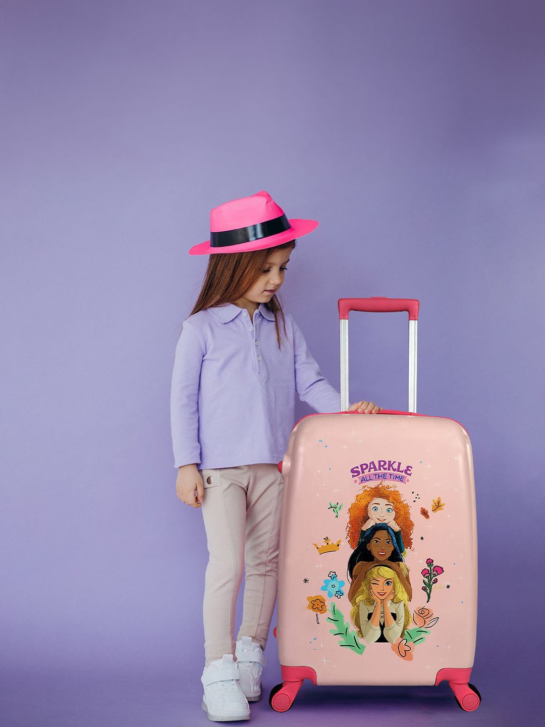

Disney Kids Hard Sided Cabin Trolley Suitcase, Pink