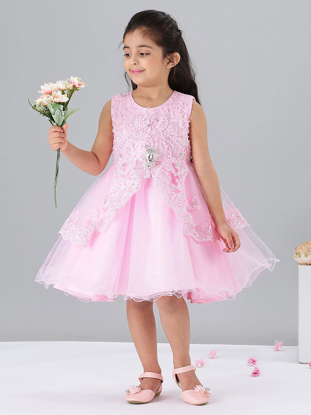 

Mark & Mia Girls Embellished Fit & Flare Knee Length Dress, Pink