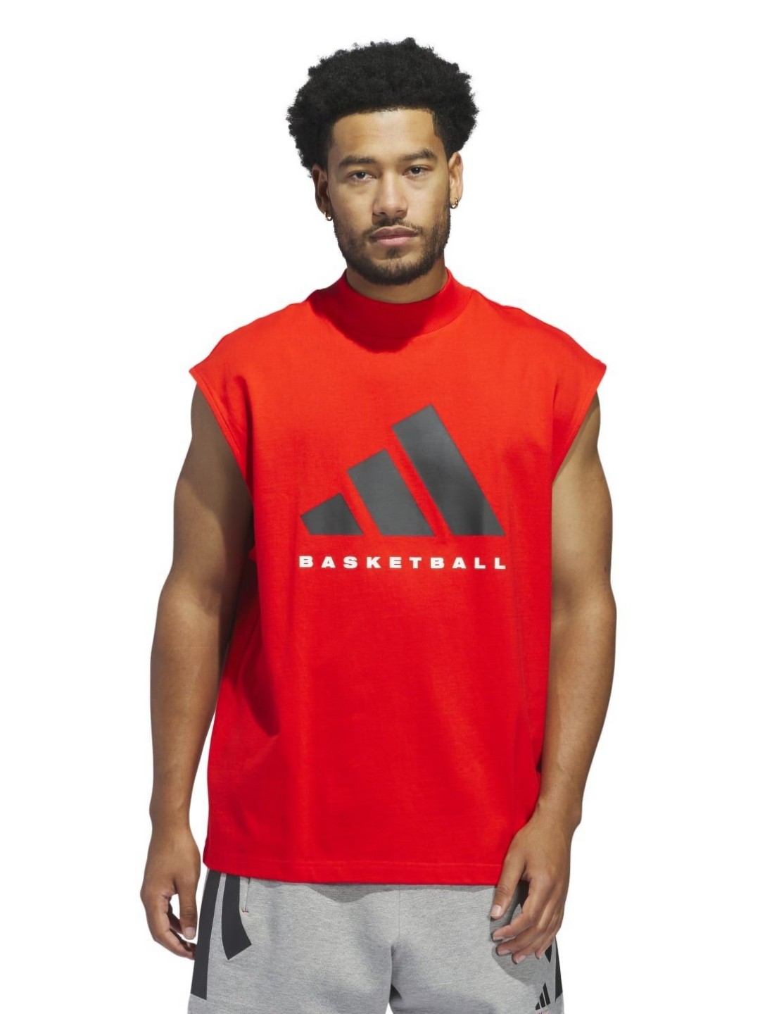 

ADIDAS Originals Unisex Graphic Printed V-Neck Cotton Relaxed Fit T-shirt, Red