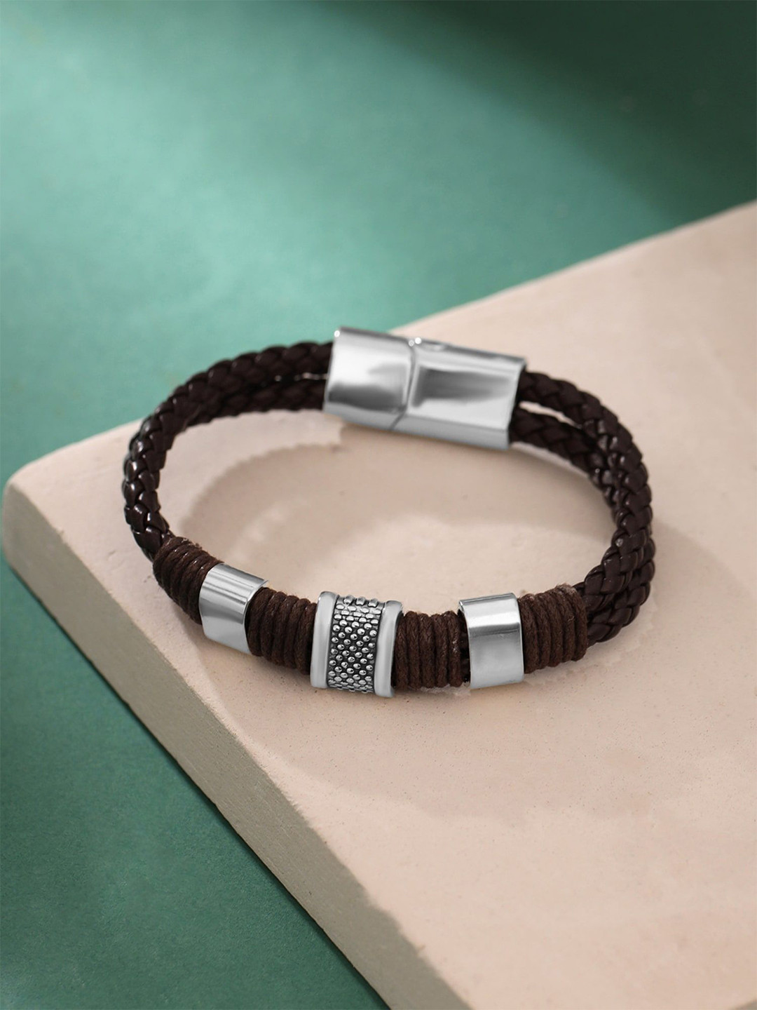 

Yellow Chimes Men Charm Bracelet, Brown