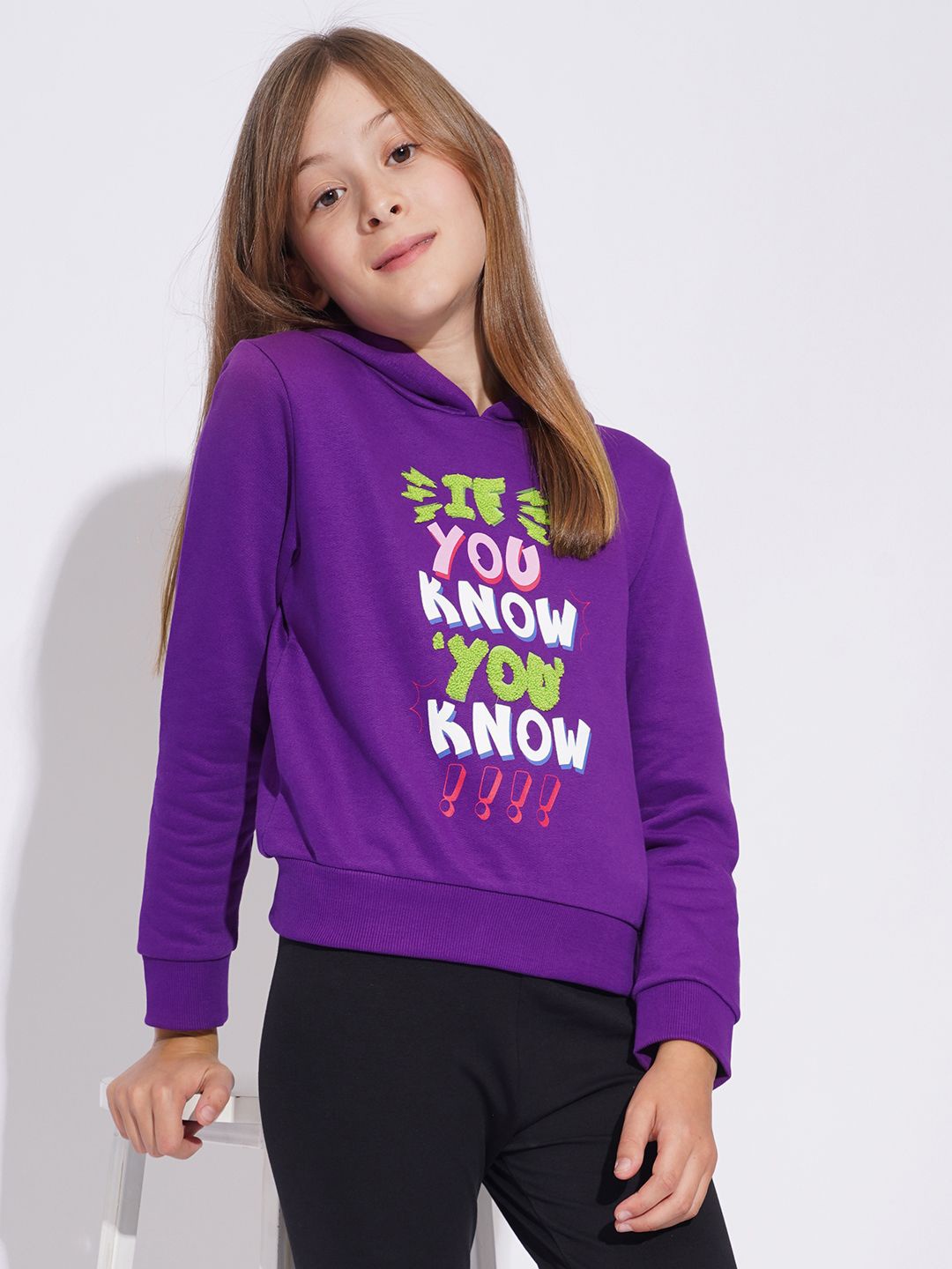 

Vero Moda Girls Printed Hooded Sweatshirt, Purple
