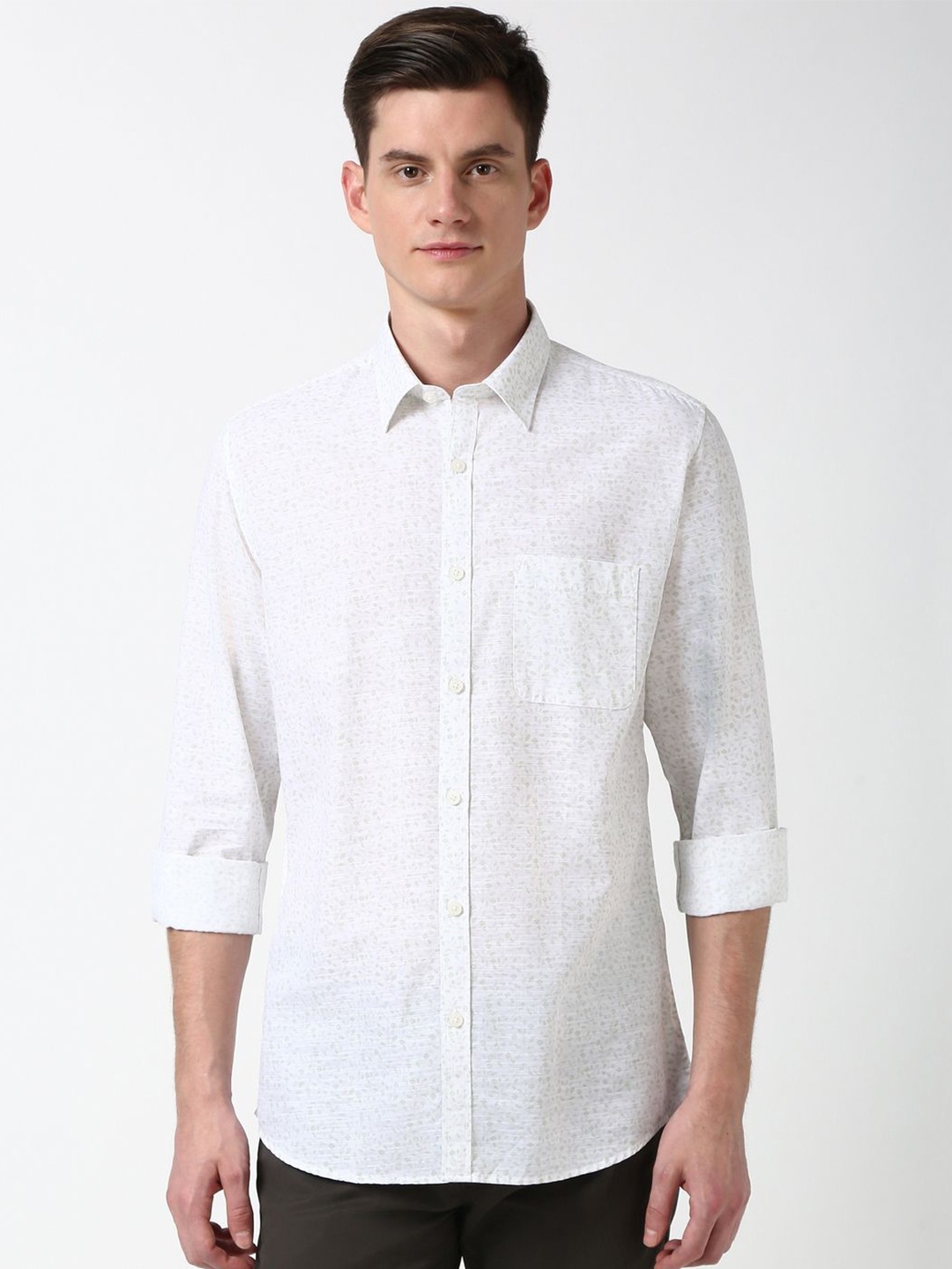 

Peter England Casuals Men Slim Fit Opaque Printed Casual Shirt, White