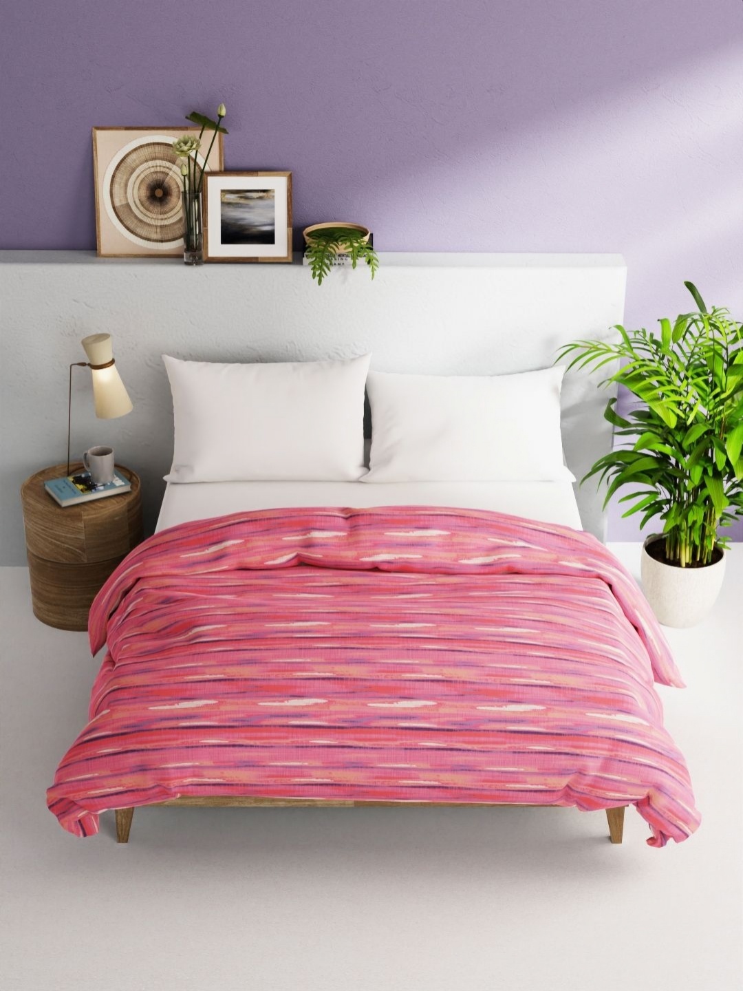 

BIANCA Pink & White AC Room 150 GSM Cotton Double Bed Comforter