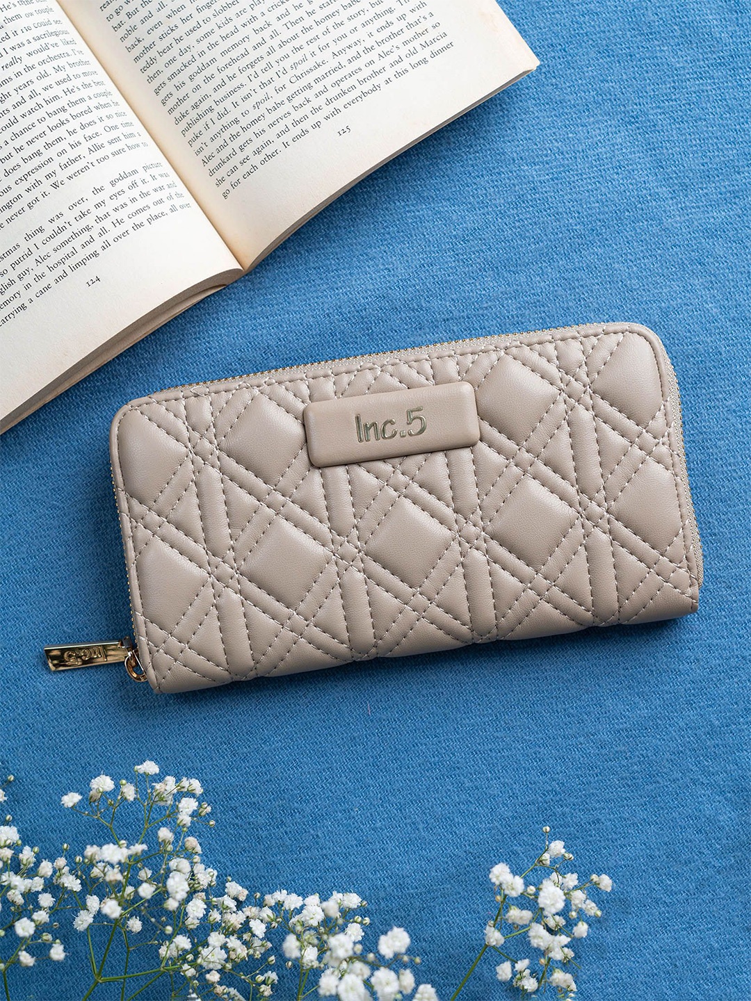 

Inc 5 Textured Purse Clutch, Cream