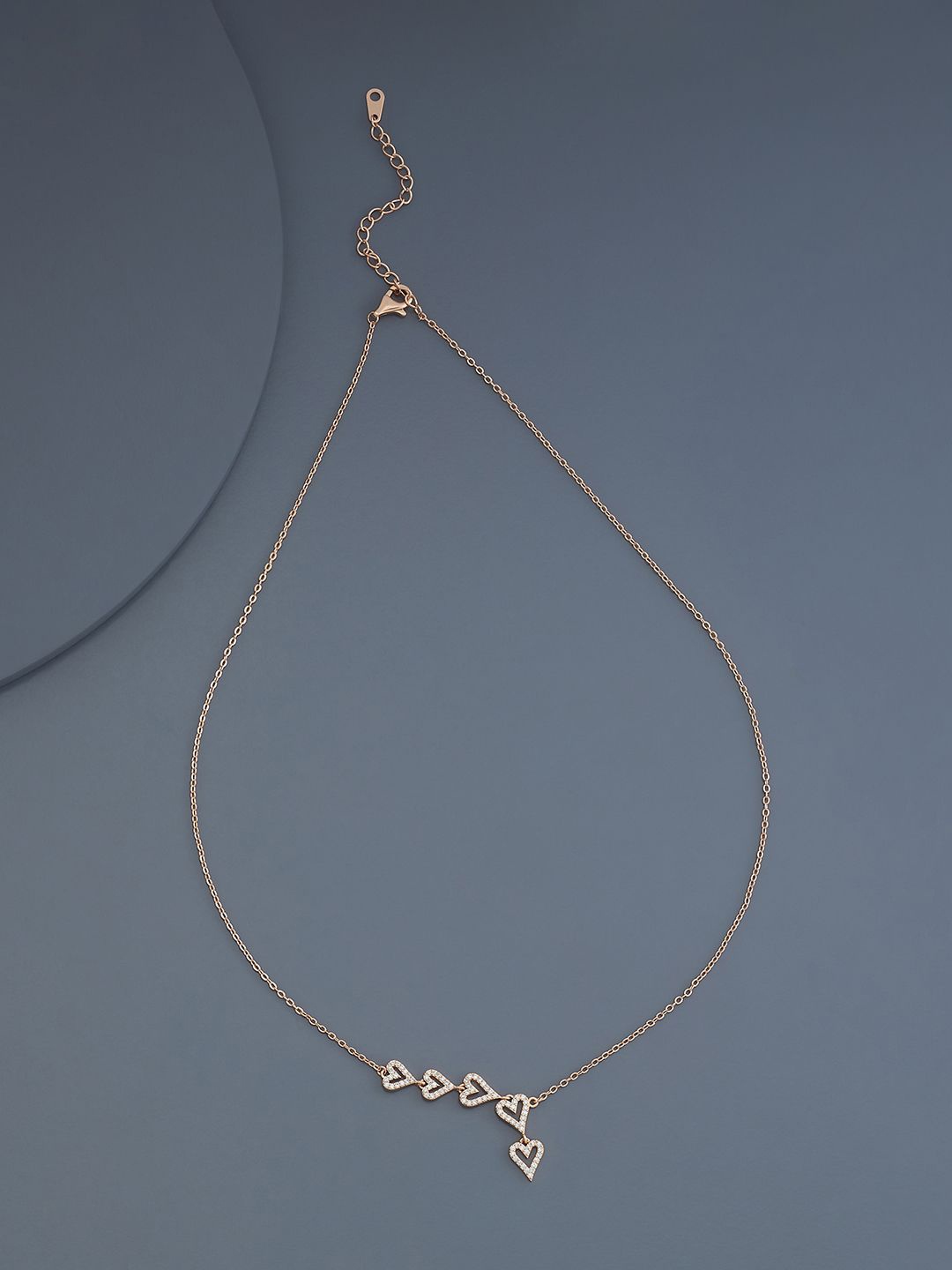 

Kushal's Fashion Jewellery Rose Gold-Plated Cubic Zirconia Stone Studded Trendy Necklace