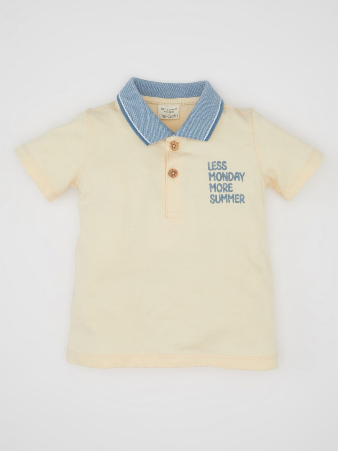 

DeFacto Boys Typography Printed Polo Collar Cotton T-shirt, Na