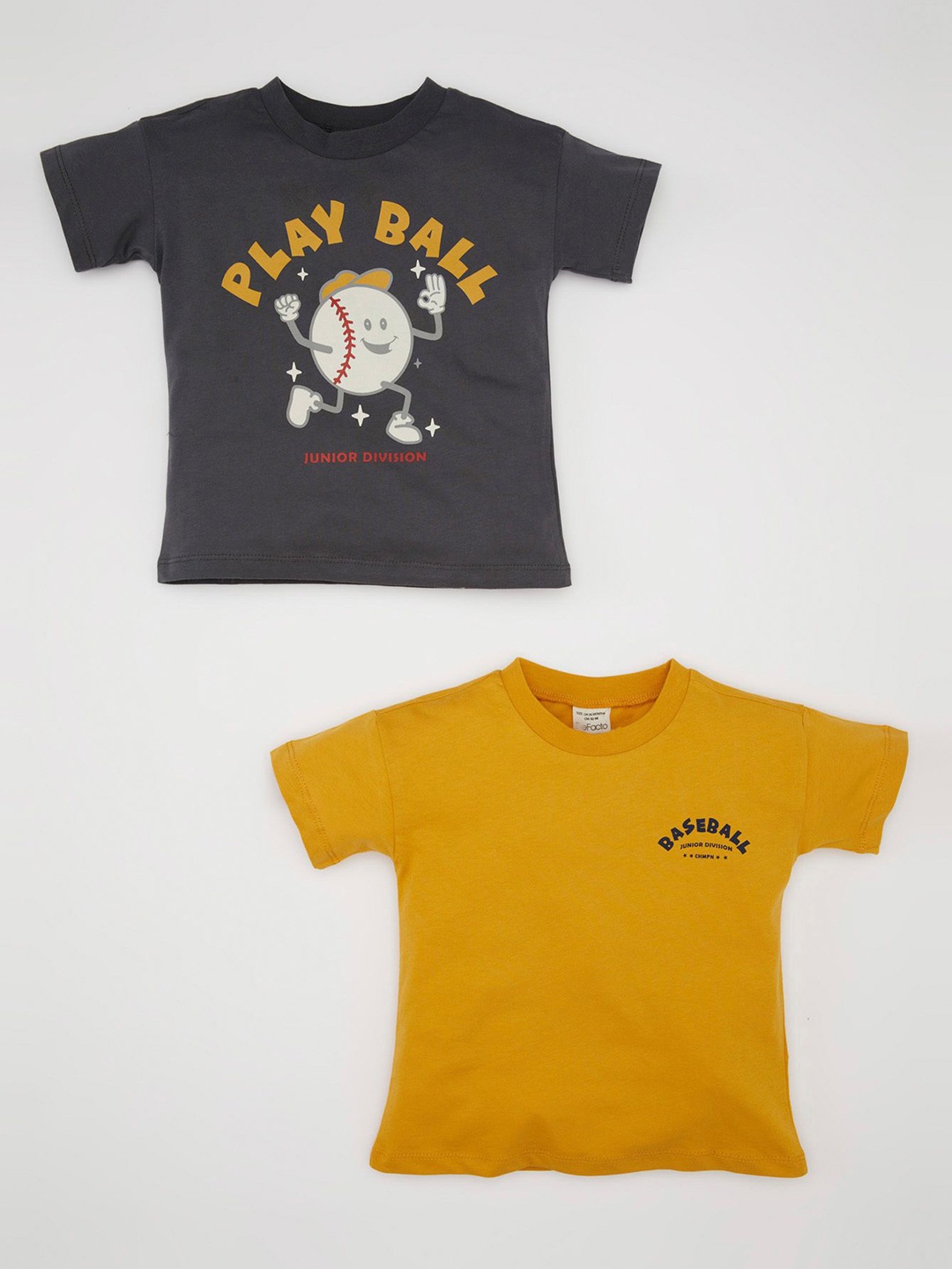 

DeFacto Boys Graphic Printed Round Neck Cotton T-shirt, Mustard