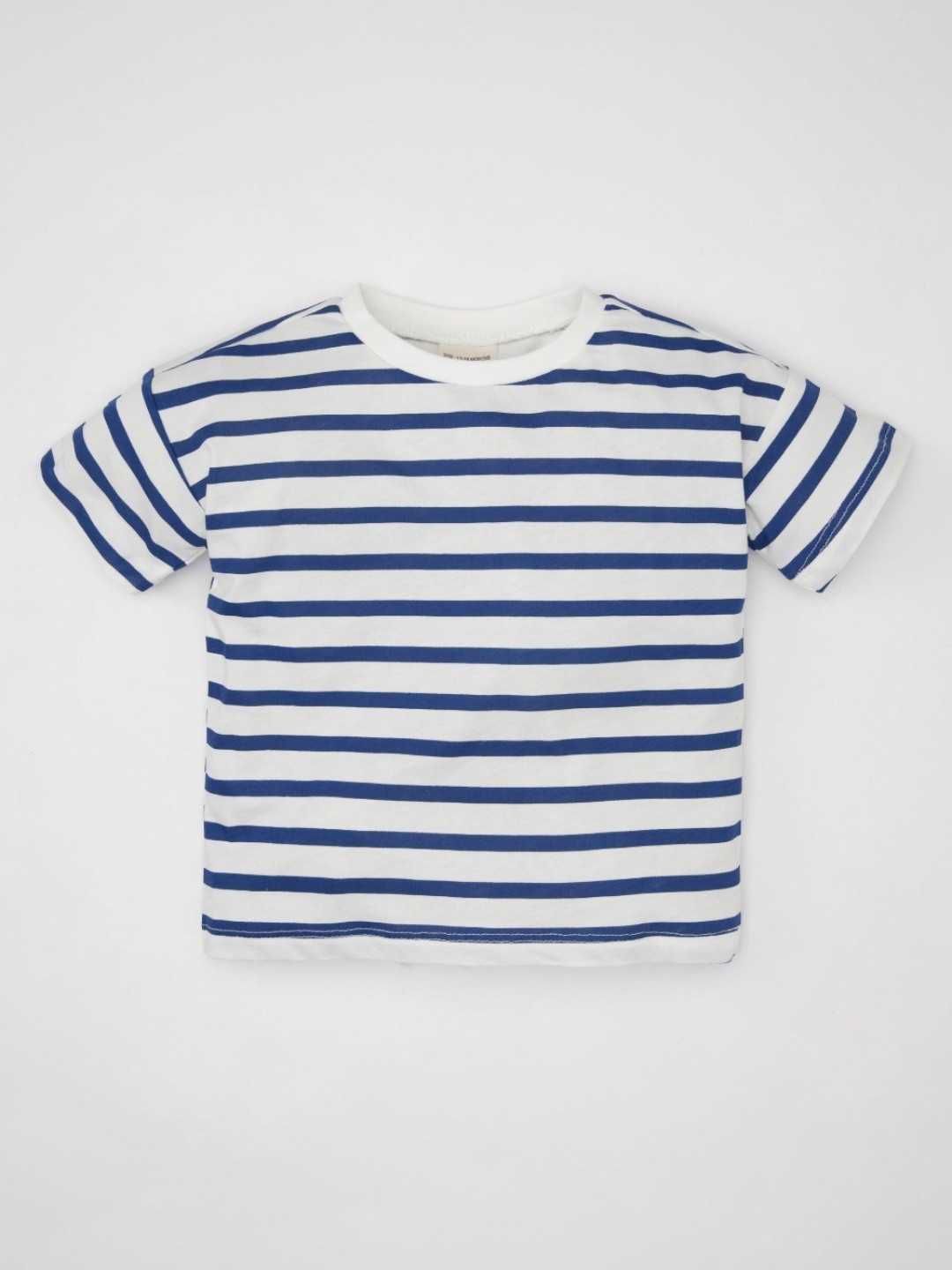 

DeFacto Girls Striped Round Neck Cotton T-shirt, White