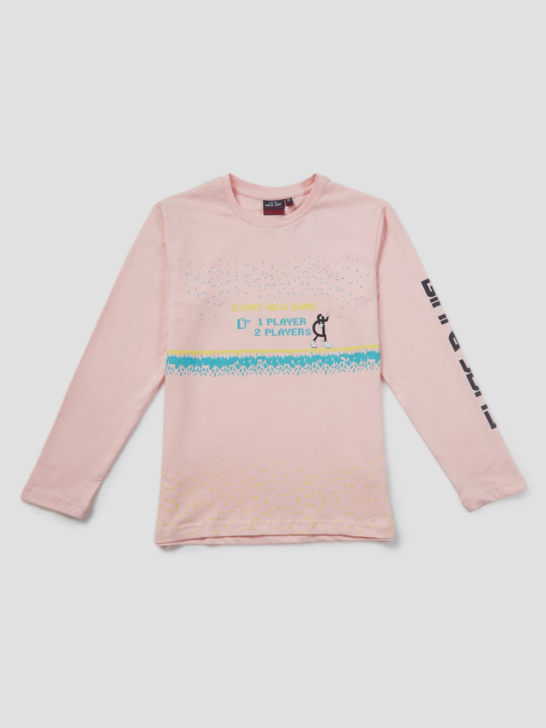 

Gini and Jony Boys Typography Printed Round Neck Cotton T-shirt, Pink