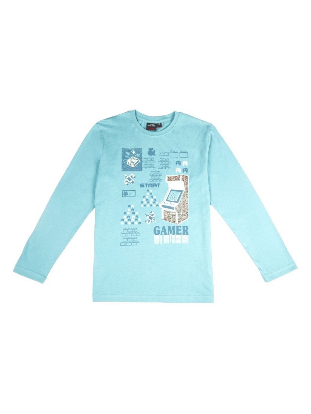 

Gini and Jony Boys Graphic Printed Round Neck Cotton T-shirt, Blue