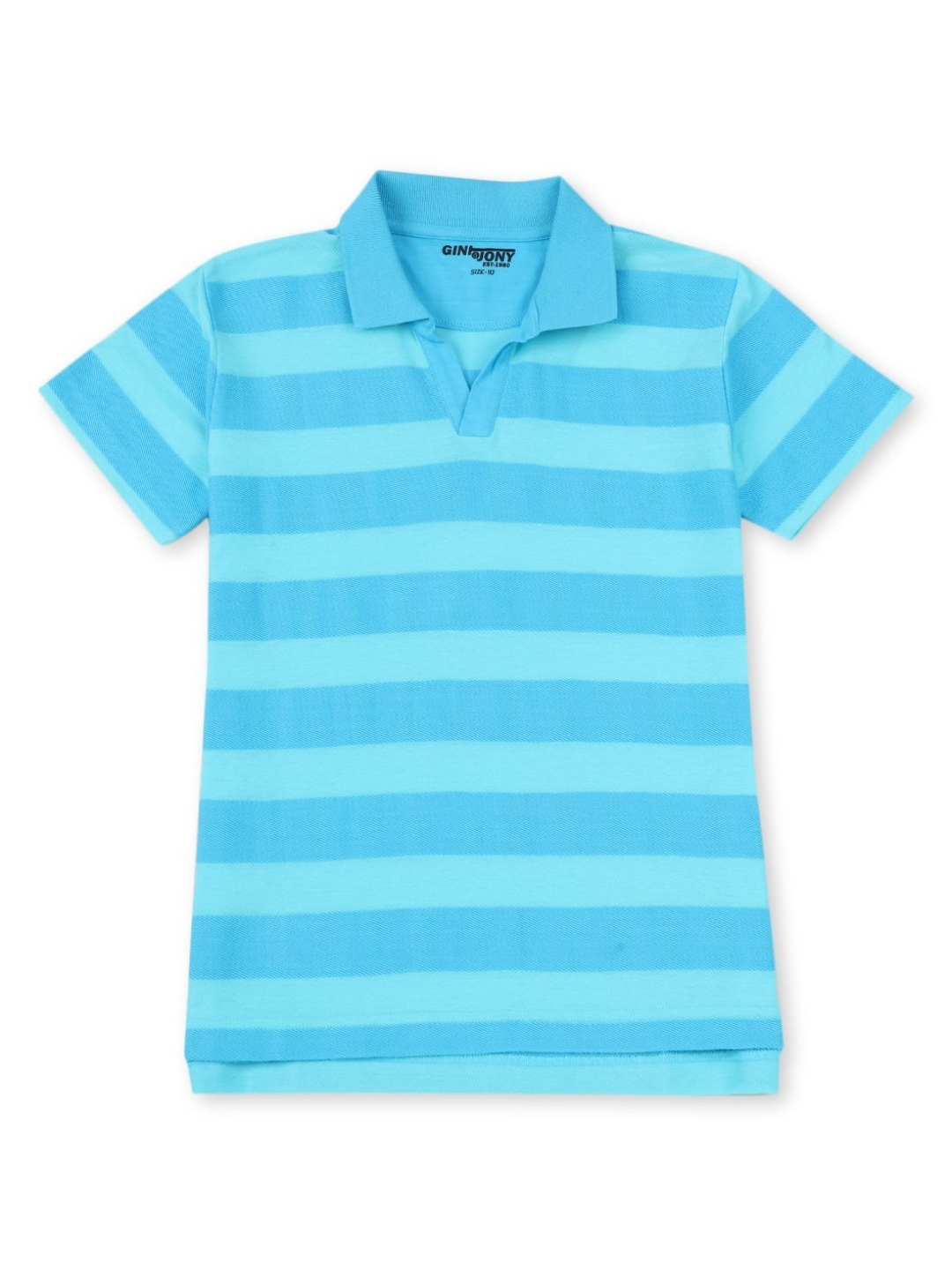 

Gini and Jony Boys Striped Polo Collar Cotton T-shirt, Blue