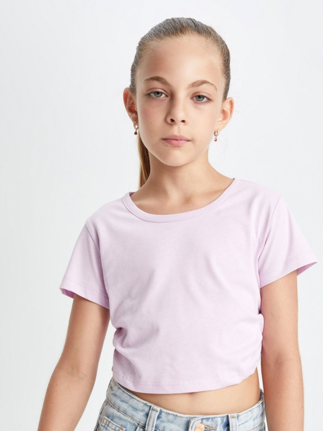 

DeFacto Girls Raw Edge T-shirt, Na