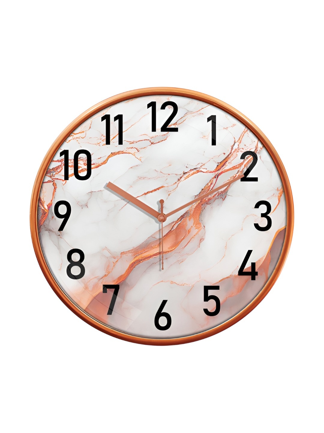 

RANDOM Printed Round Shaped Sweep Silent Movement Contemporary Wall Clock, Rose gold