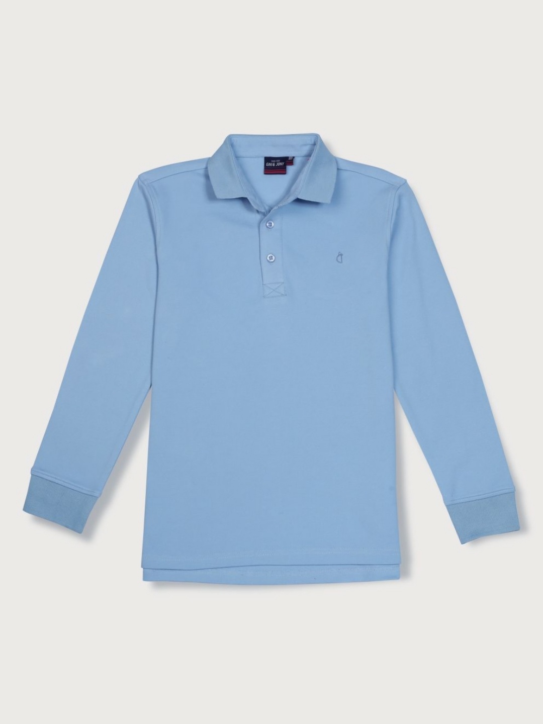 

Gini and Jony Boys Solid Polo Collar Cotton T-shirt, Blue