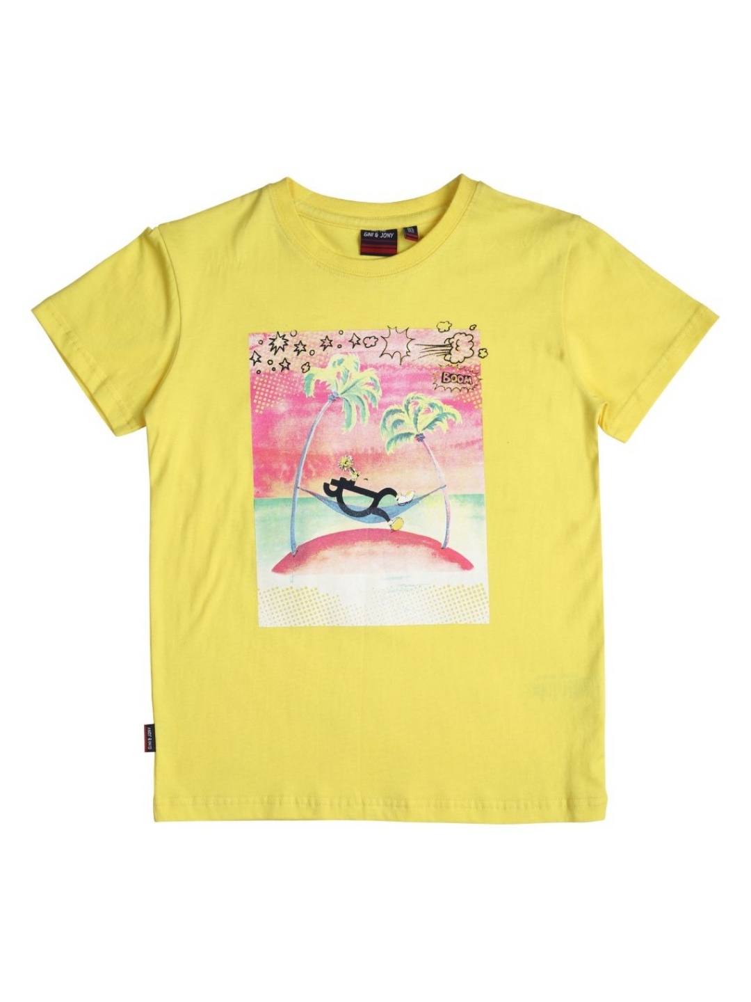 

Gini and Jony Boys Graphic Printed Round Neck Cotton T-shirt, Yellow