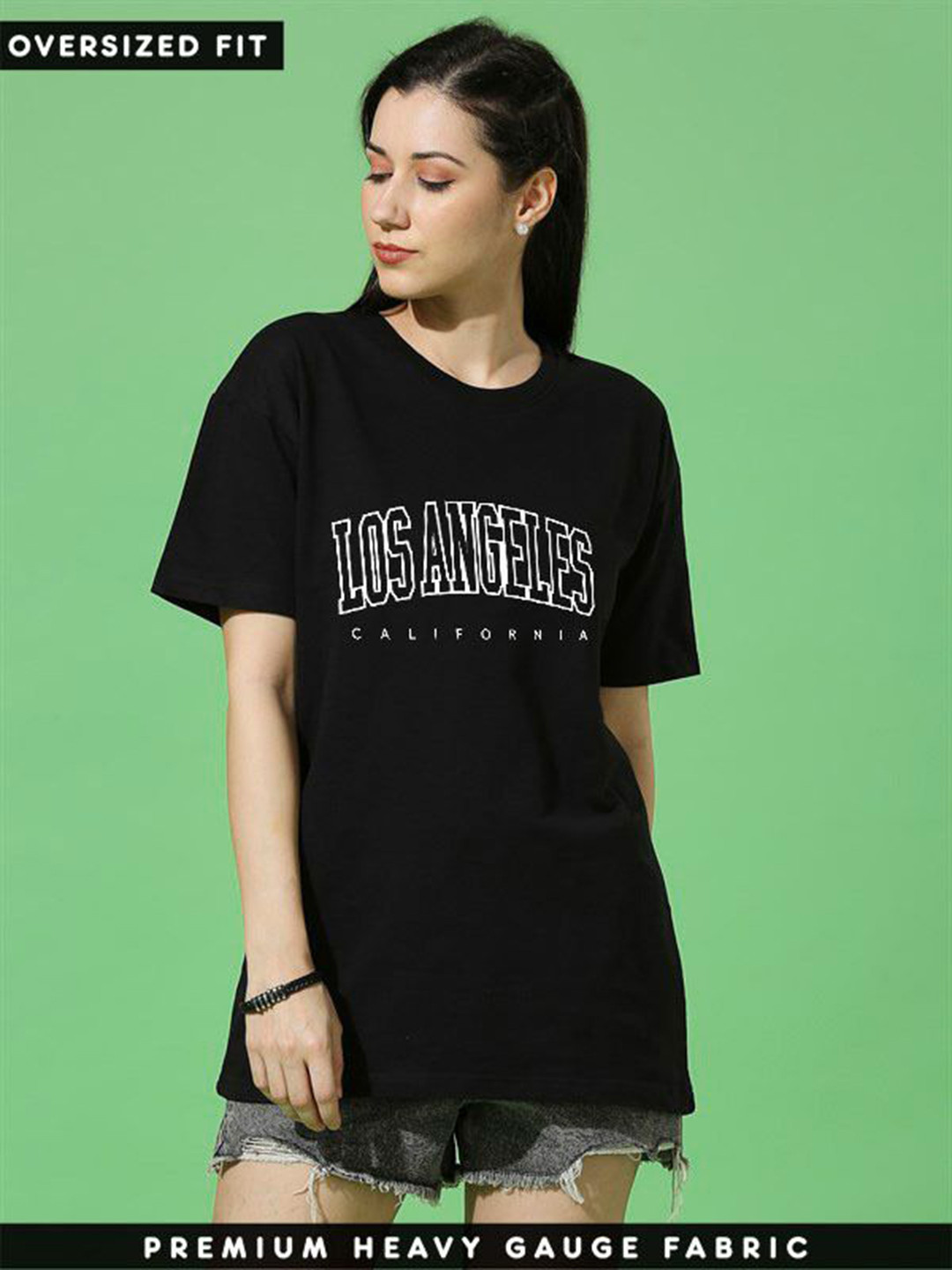 

REVEXO Women Typography Printed Pockets T-shirt, Black