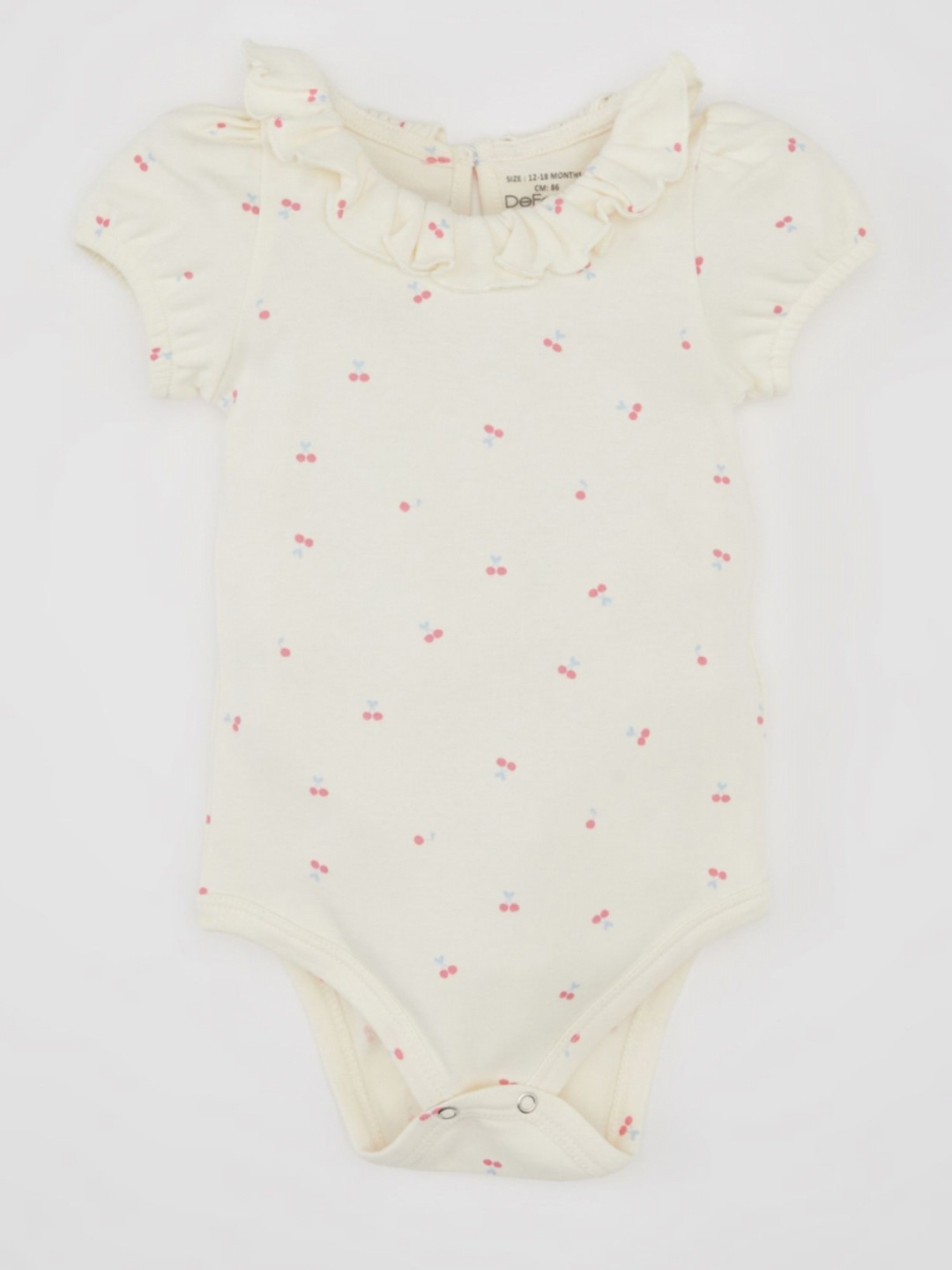 

DeFacto Girls Conversational Printed Pure Cotton Bodysuit, Cream