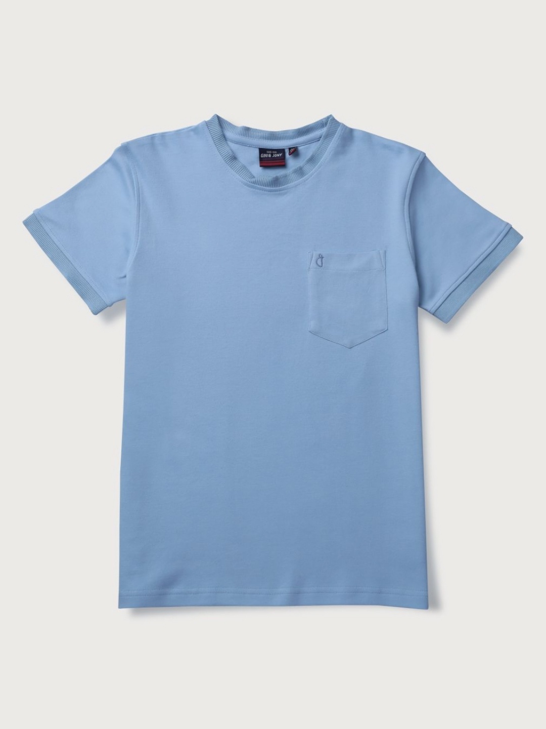 

Gini and Jony Boys Solid Round Neck Cotton T-shirt, Blue