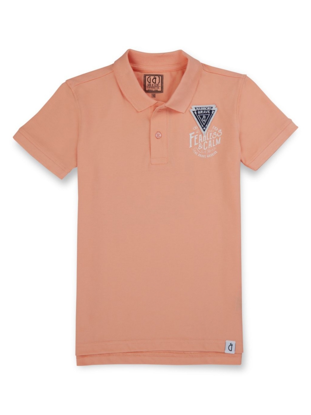 

Gini and Jony Boys Graphic Printed Polo Collar Cotton T-shirt, Peach