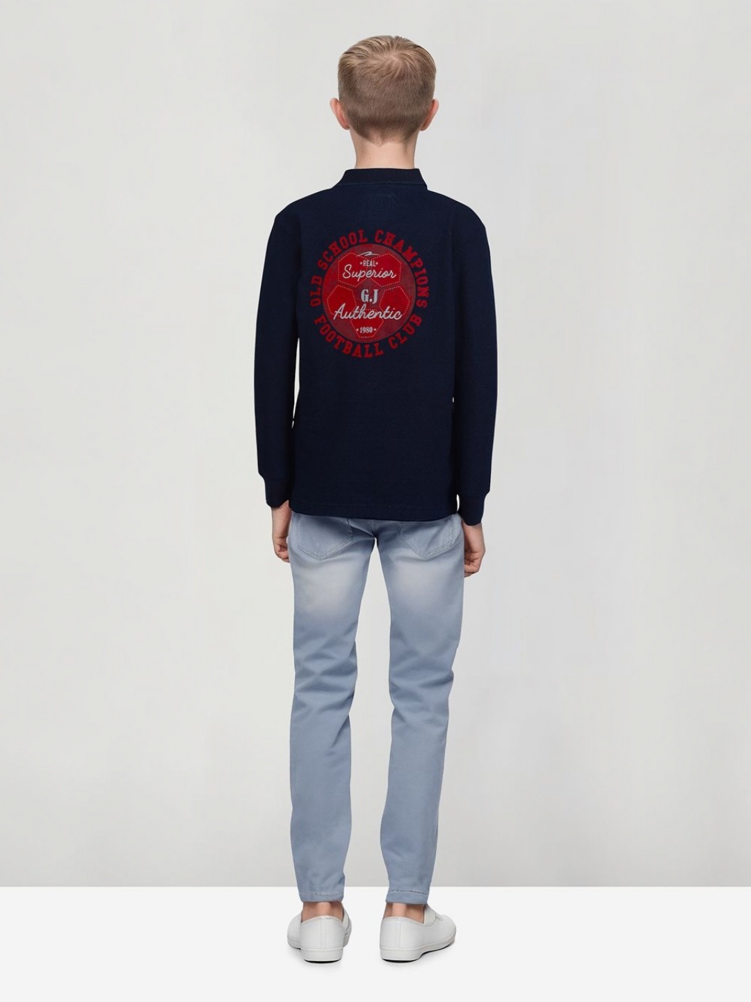 

Gini and Jony Boys Graphic Printed Polo Collar Cotton T-shirt, Navy blue
