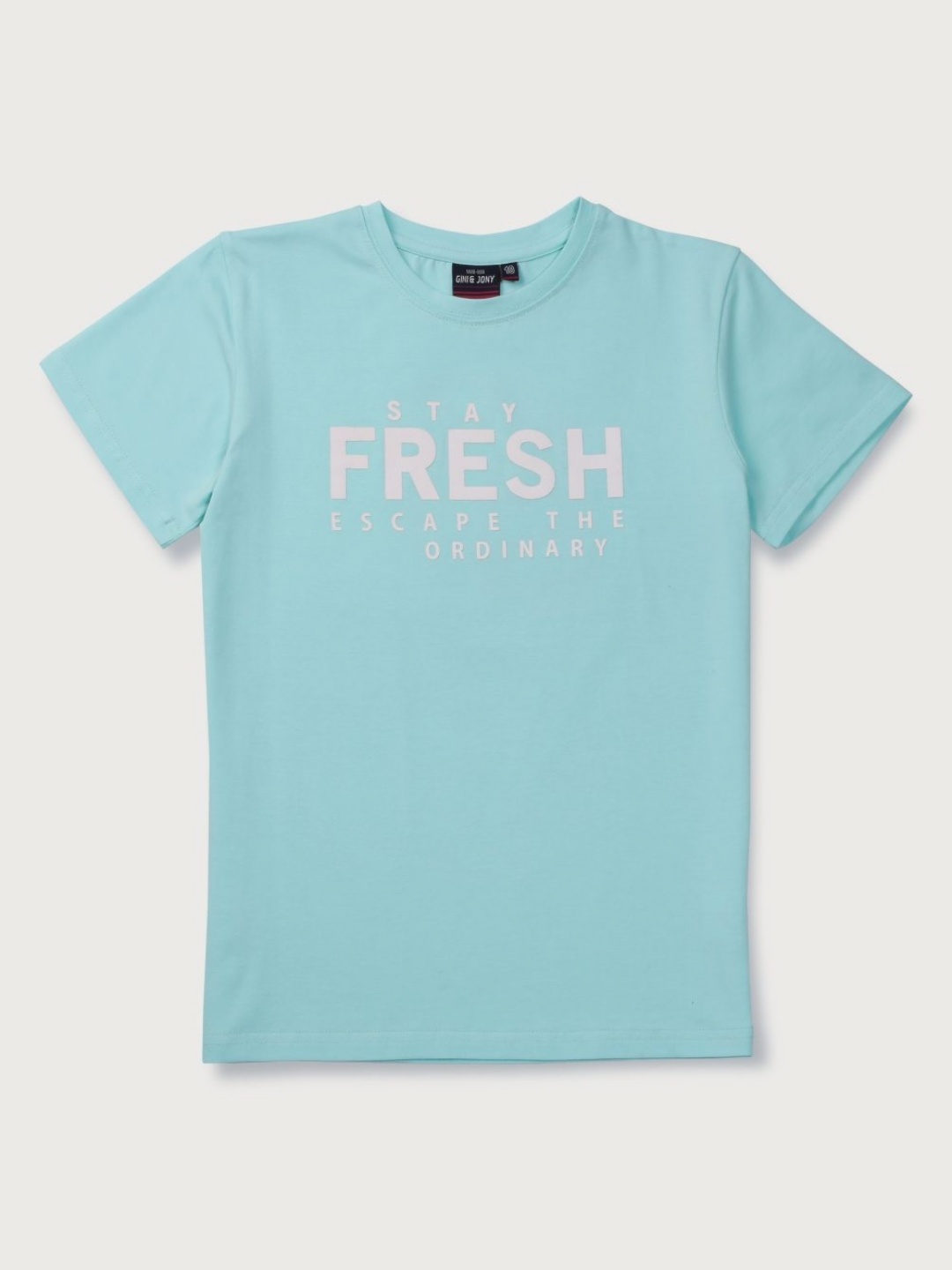 

Gini and Jony Boys Graphic Printed Round Neck Cotton T-shirt, Turquoise blue
