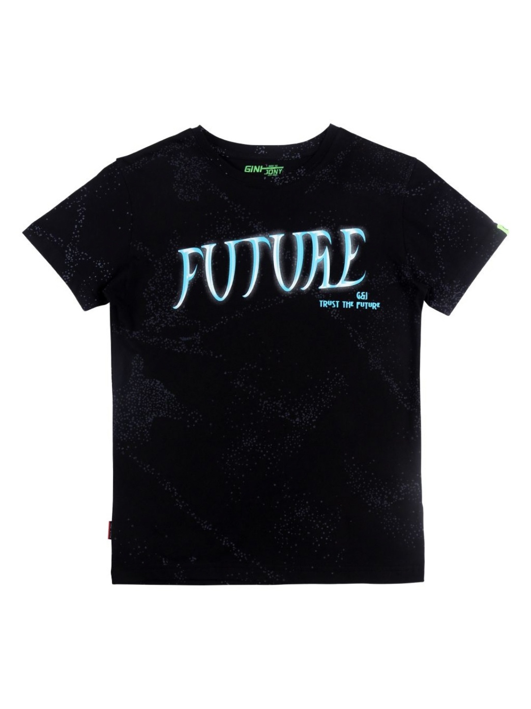 

Gini and Jony Boys Dry Fit Typography Printed Round Neck Cotton T-shirt, Black
