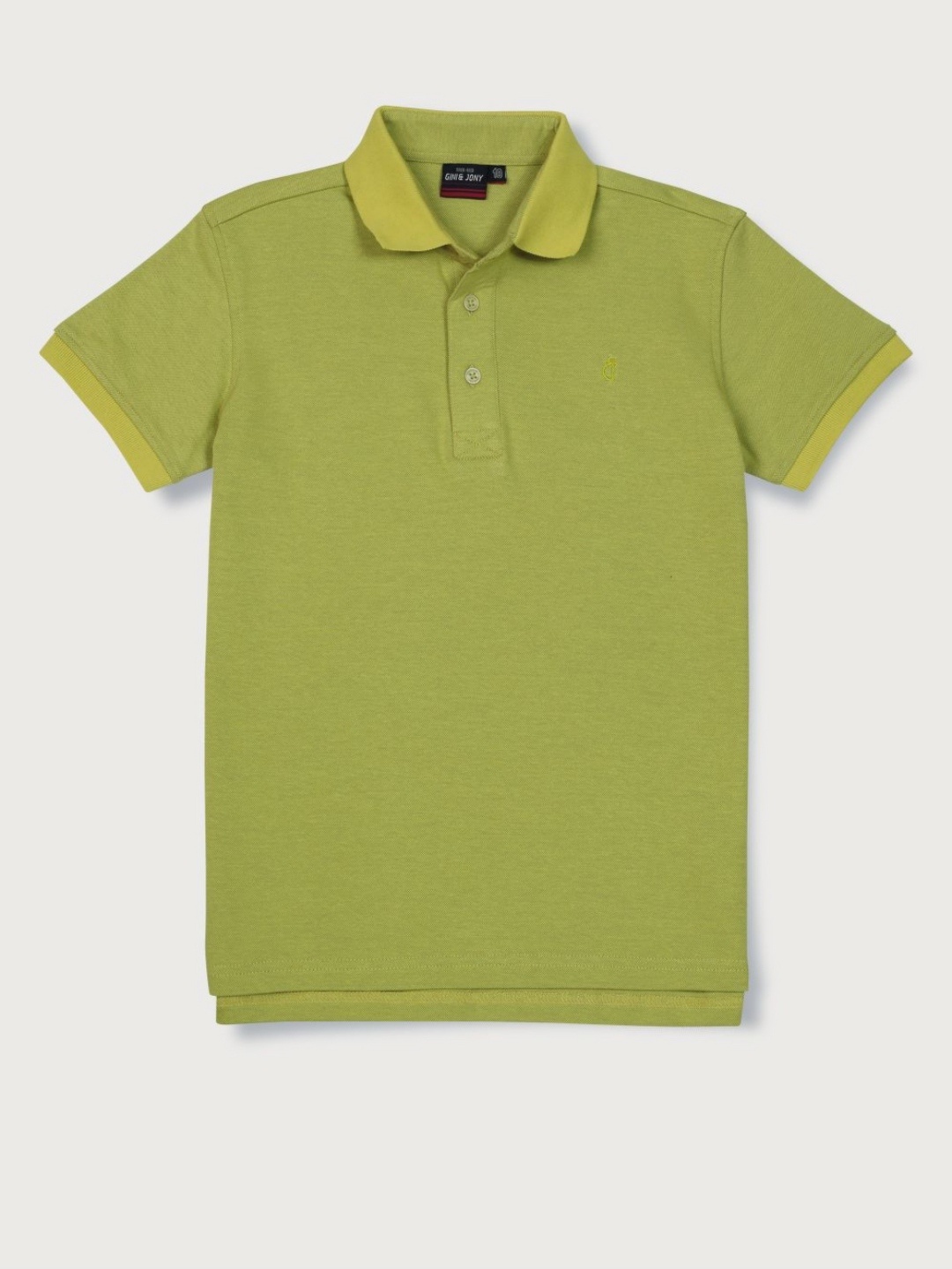 

Gini and Jony Boys Solid Polo Collar Cotton T-shirt, Green