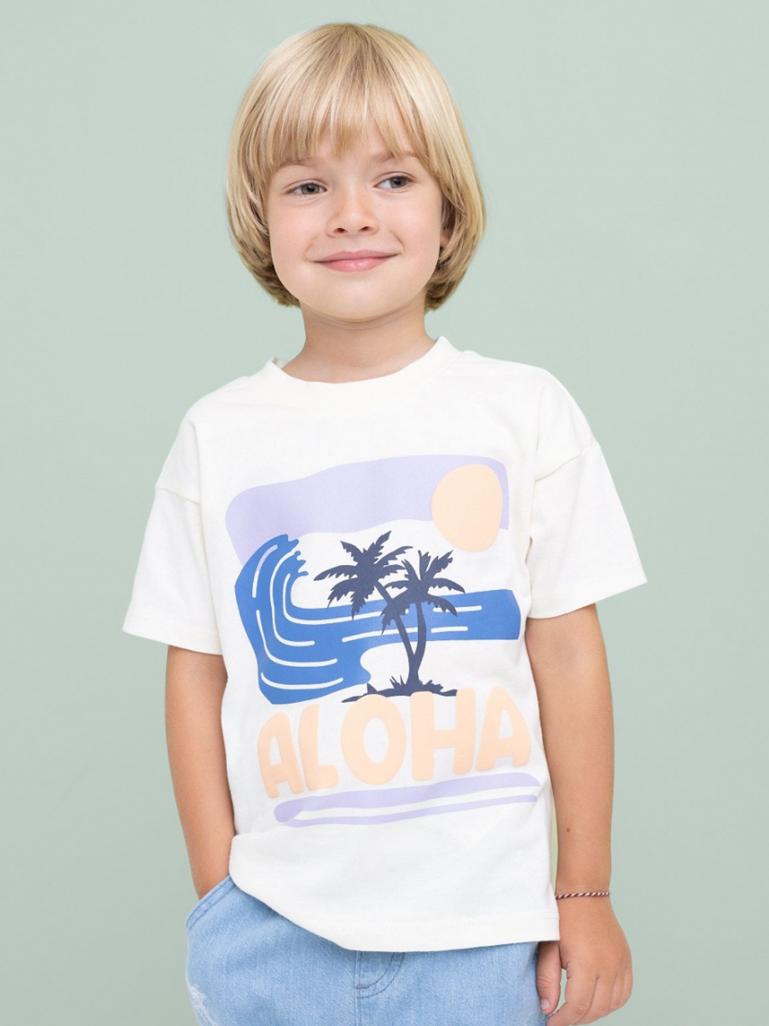 

DeFacto Boys Graphic Printed Round Neck Cotton T-shirt, White