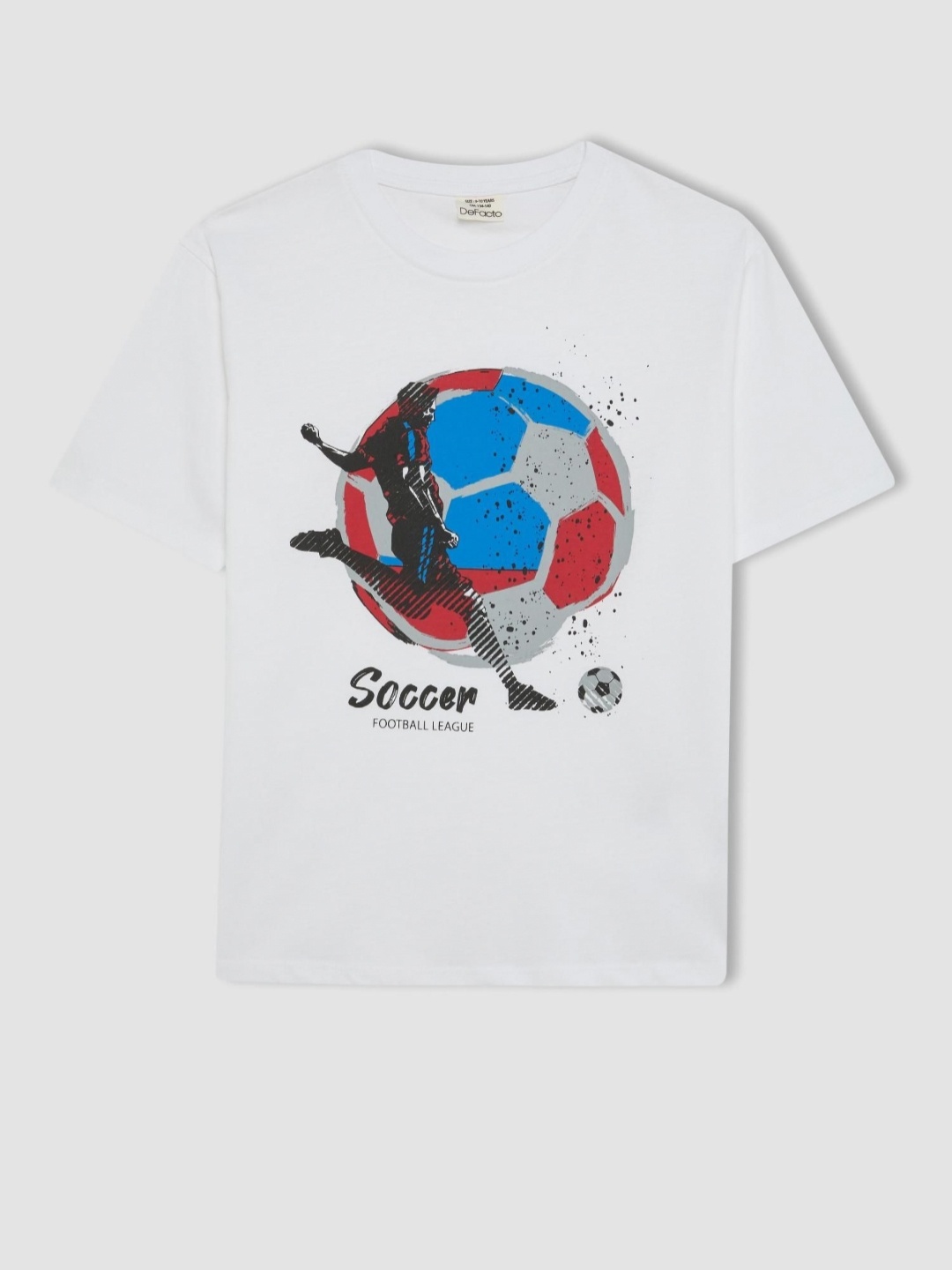 

DeFacto Boys Graphic Printed Round Neck Cotton T-shirt, White