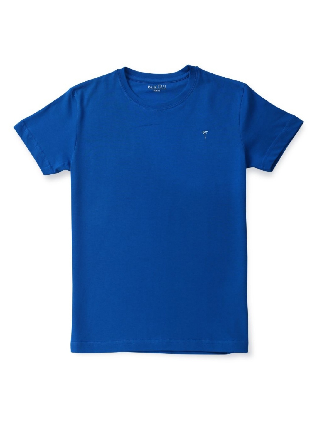 

Palm Tree Boys Brand Logo Printed Round Neck Cotton T-Shirt, Blue