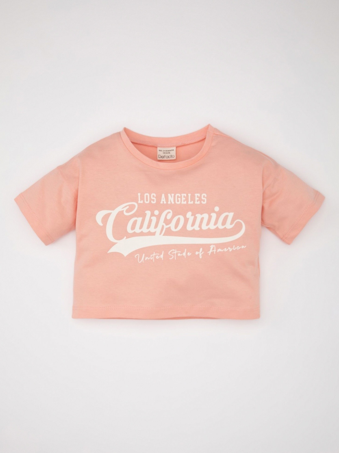 

DeFacto Girls Typography Printed Round Neck Cotton T-shirt, Pink