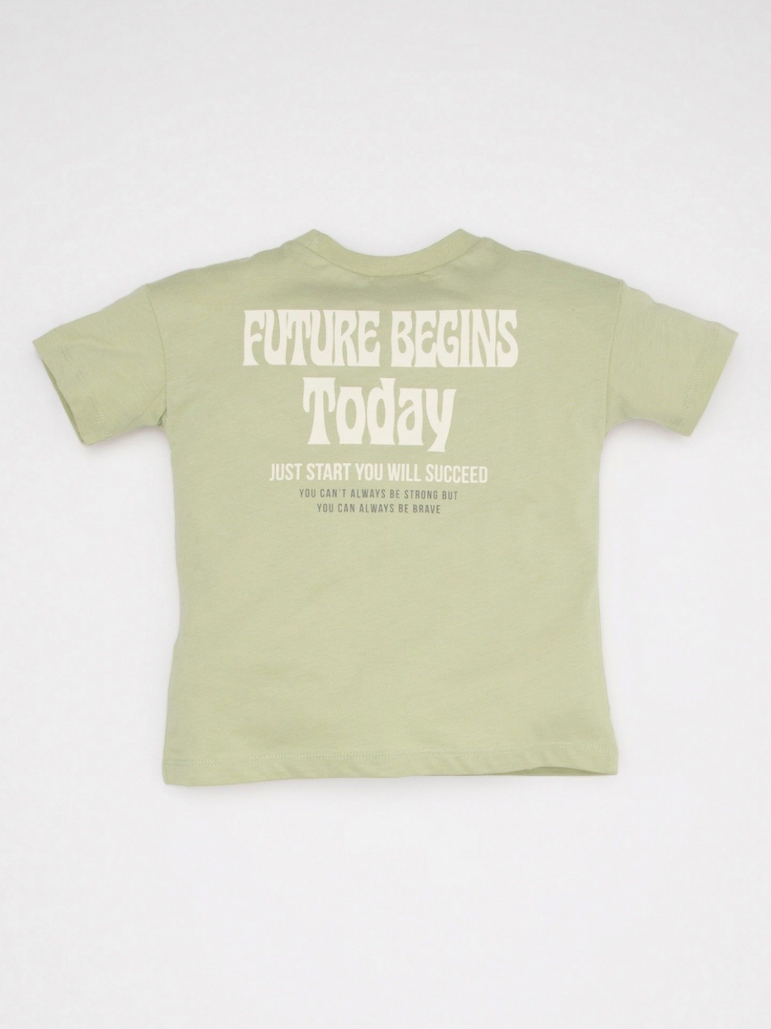 

DeFacto Boys Typography Printed Round Neck Cotton T-shirt, Green