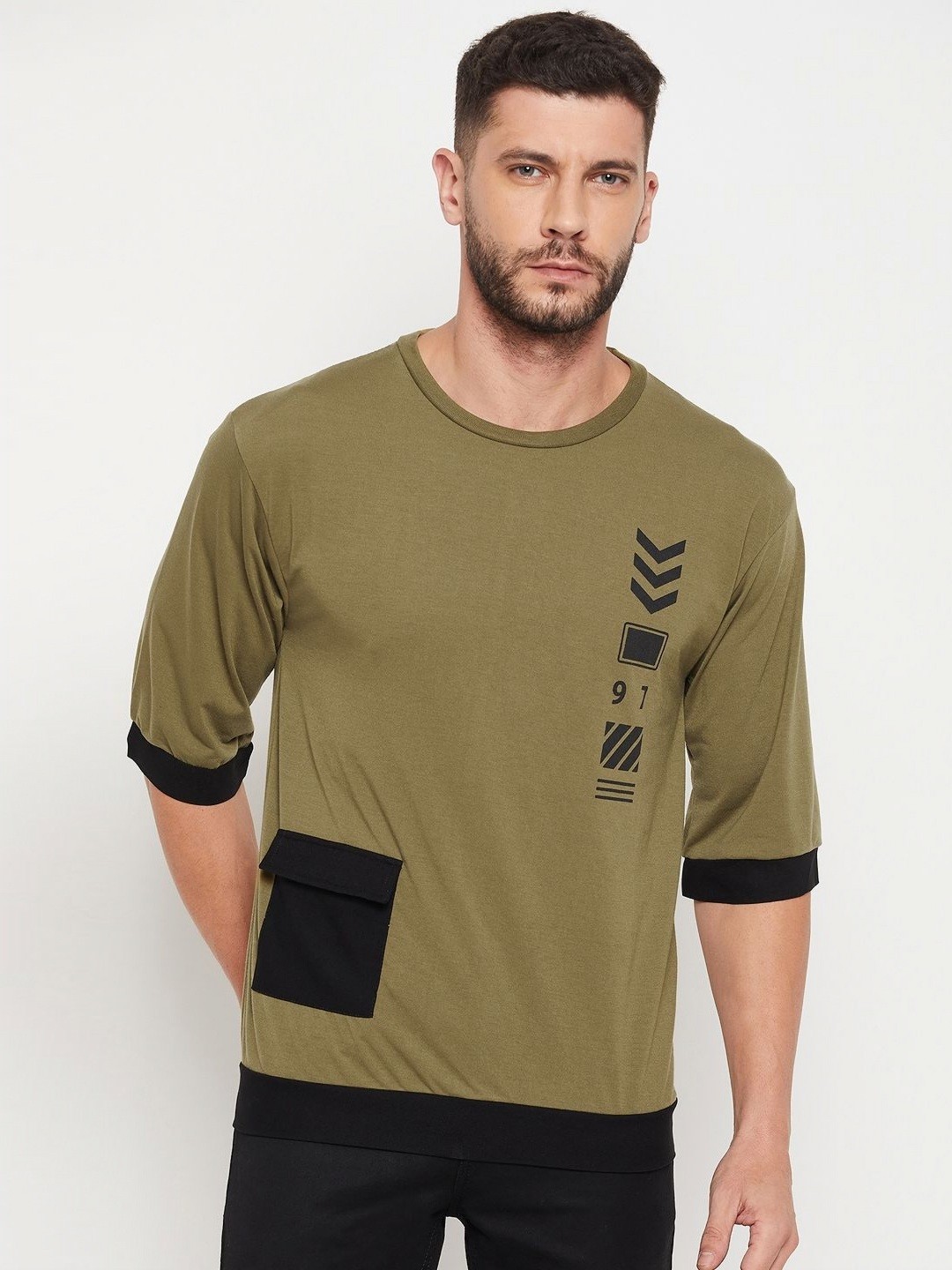 

Austin wood Men Graphic Printed Round Neck Cotton T-shirt, Green