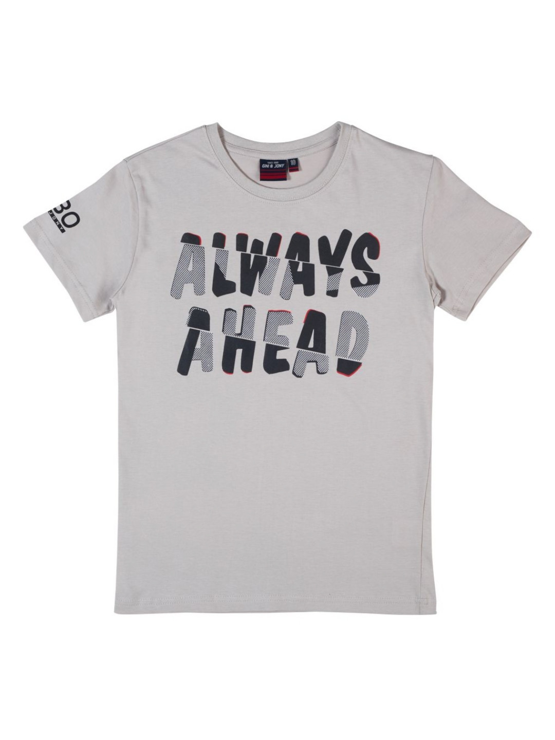 

Gini and Jony Boys Typography Printed Round Neck Cotton T-shirt, Grey