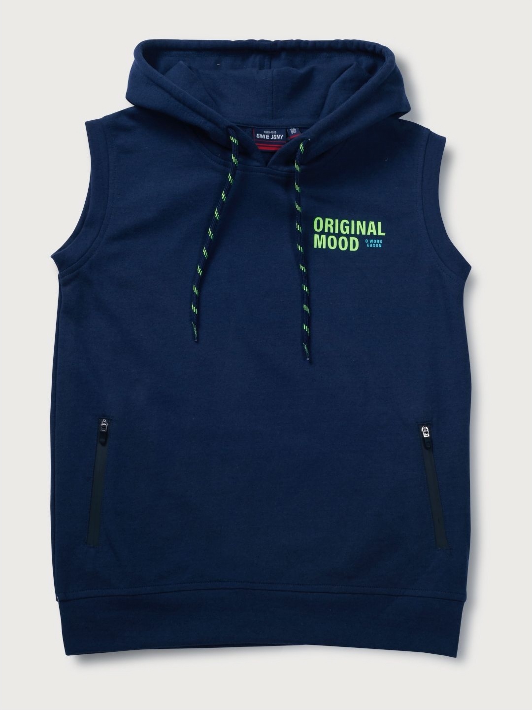 

Gini and Jony Boys Graphic Printed Hood Cotton T-shirt, Navy blue