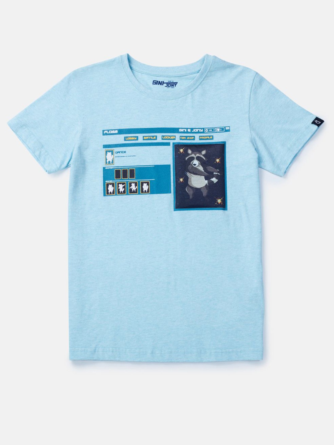 

Gini and Jony Boys Graphic Printed Round Neck Cotton T-shirt, Blue