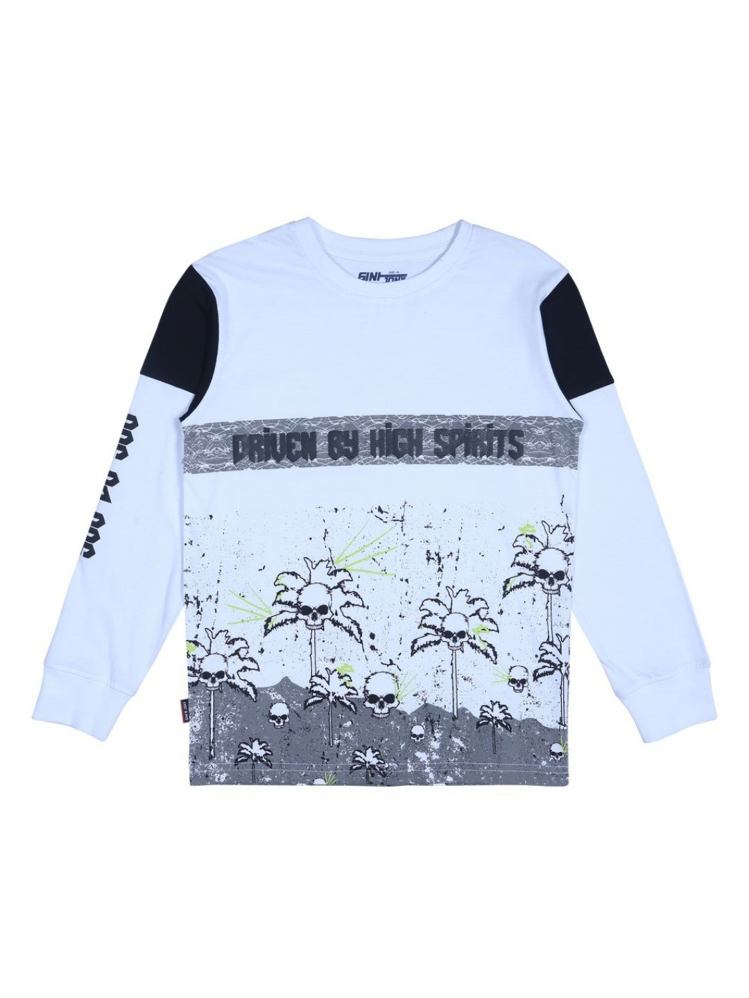 

Gini and Jony Boys Graphic Printed Round Neck Cotton T-shirt, White