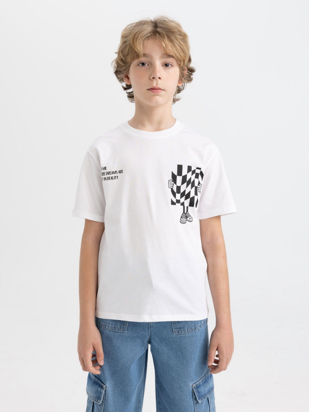 

DeFacto Boys Typography Printed Applique T-shirt, Na